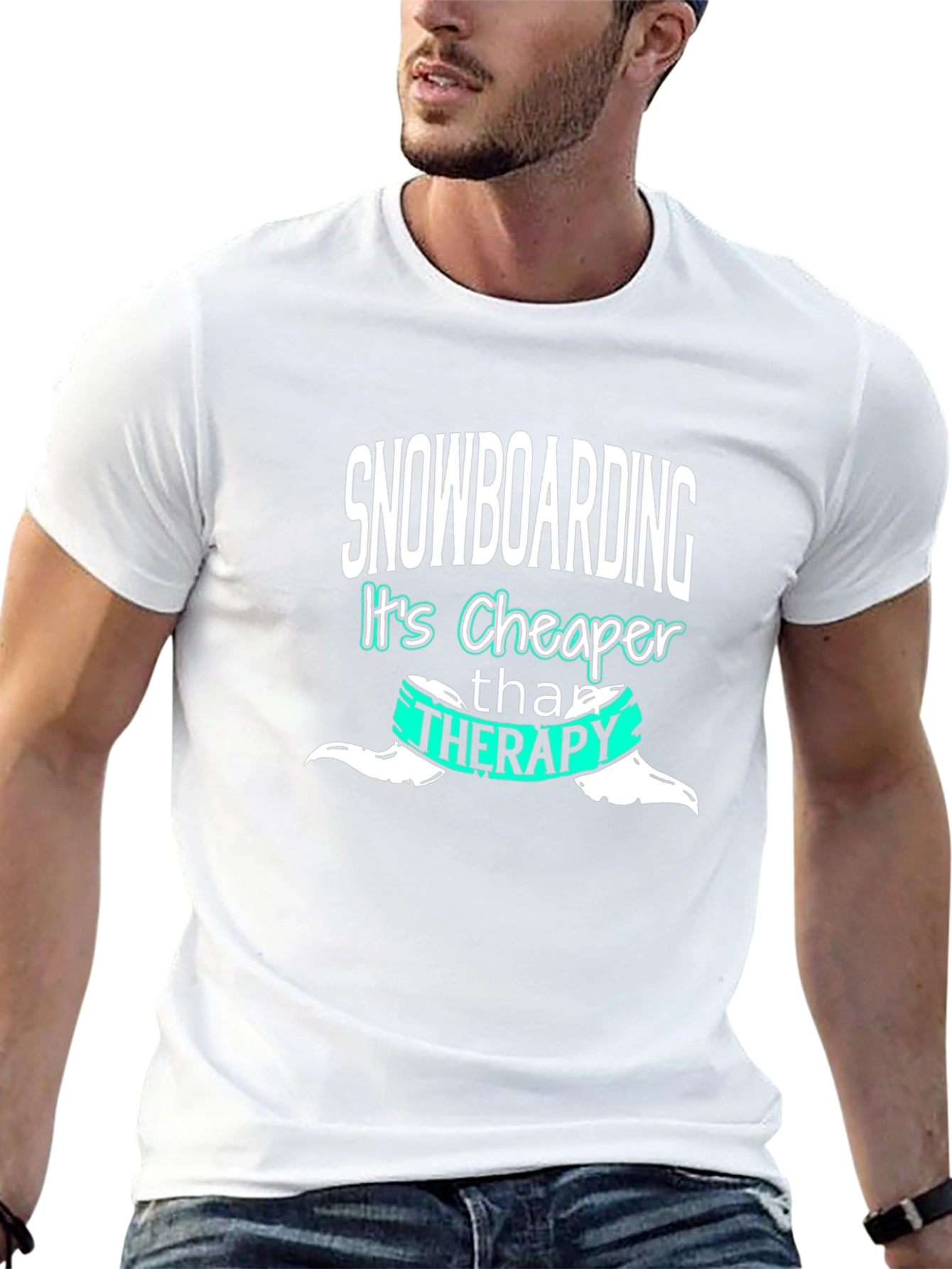 Snowboarding Cheaper Than Therapy Graphic Tee