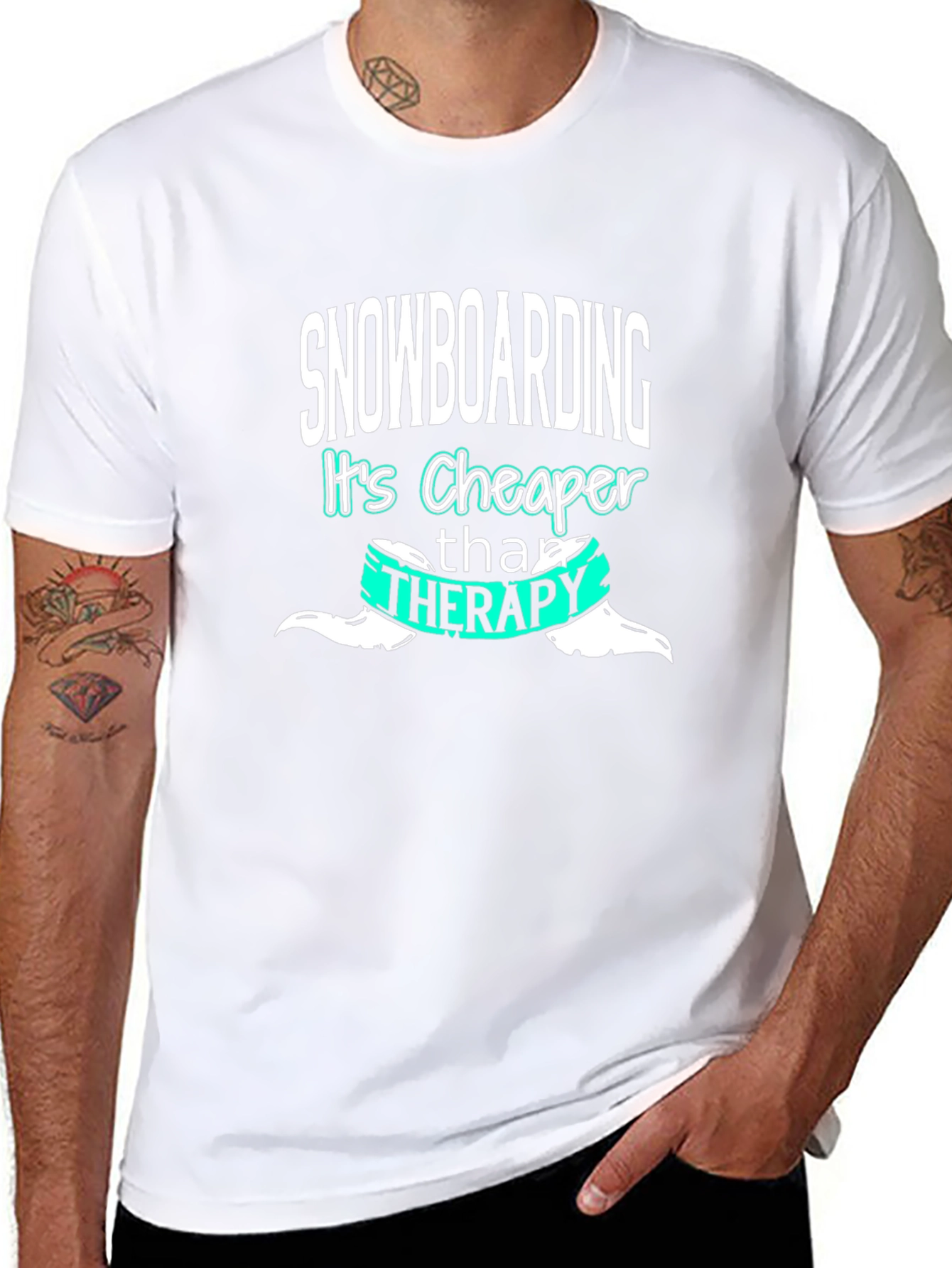Snowboarding Cheaper Than Therapy Graphic Tee