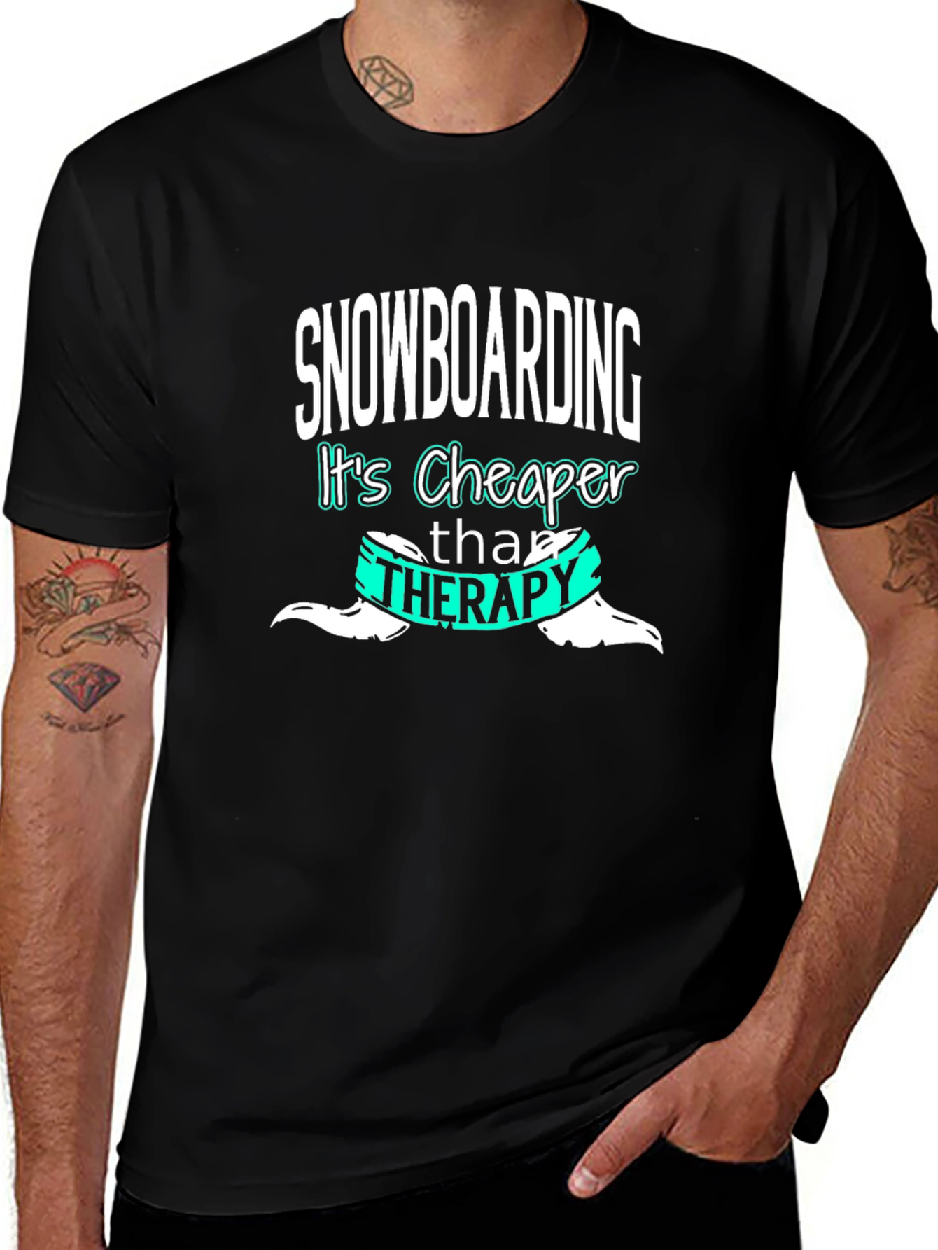 Snowboarding Cheaper Than Therapy Graphic Tee