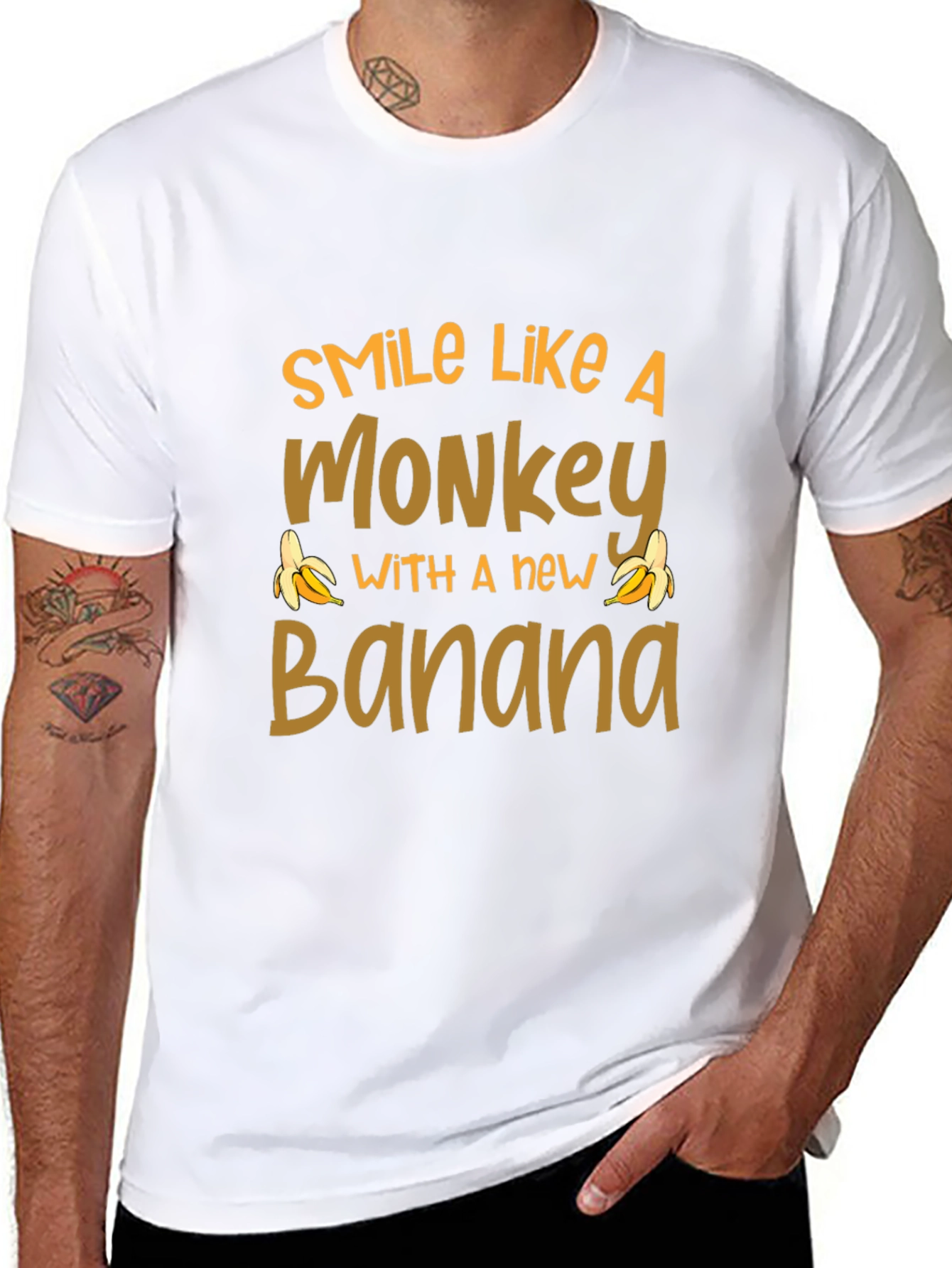Smile Like A Monkey T-Shirt Novelty Banana Tee