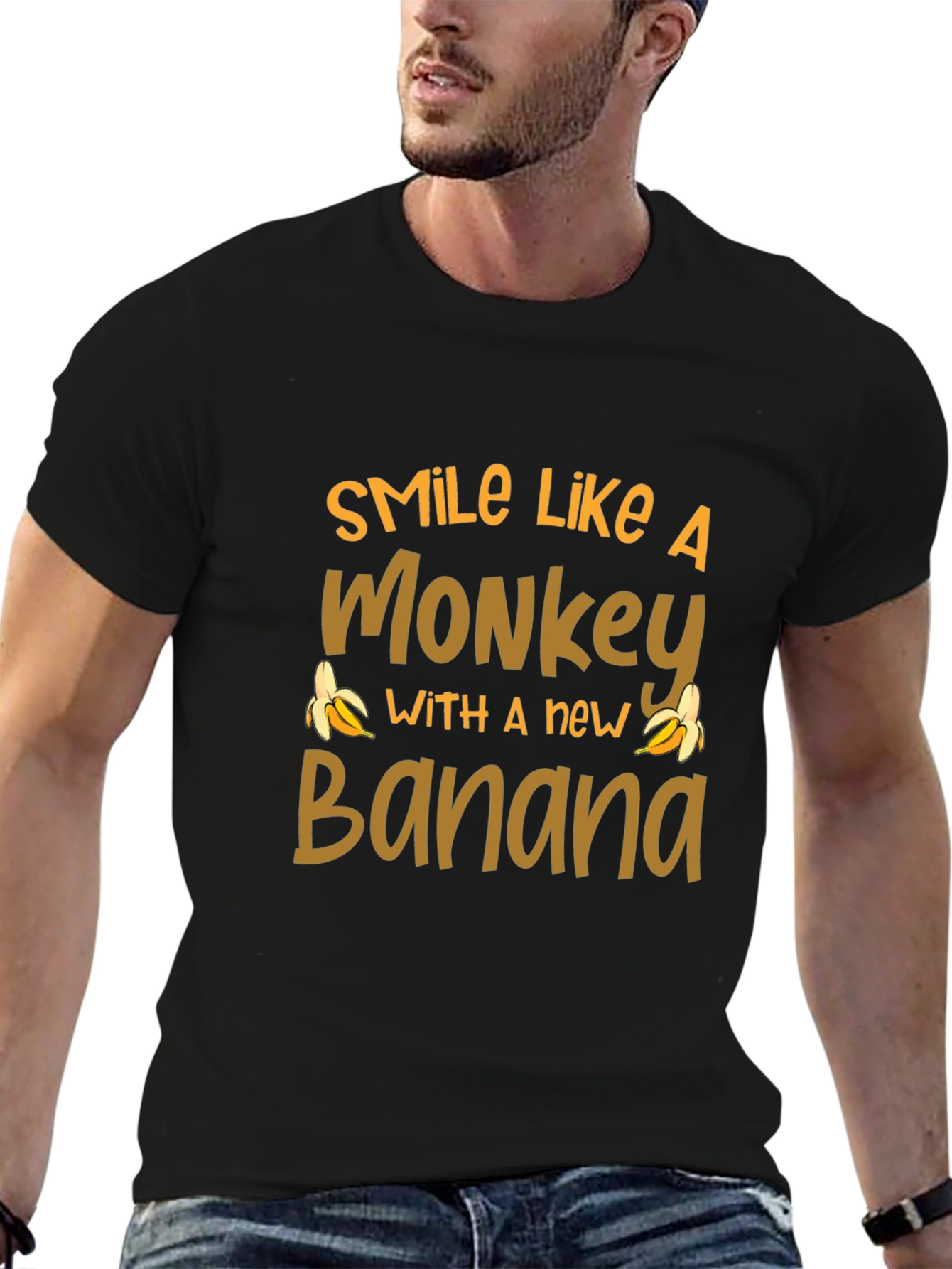 Smile Like A Monkey T-Shirt Novelty Banana Tee