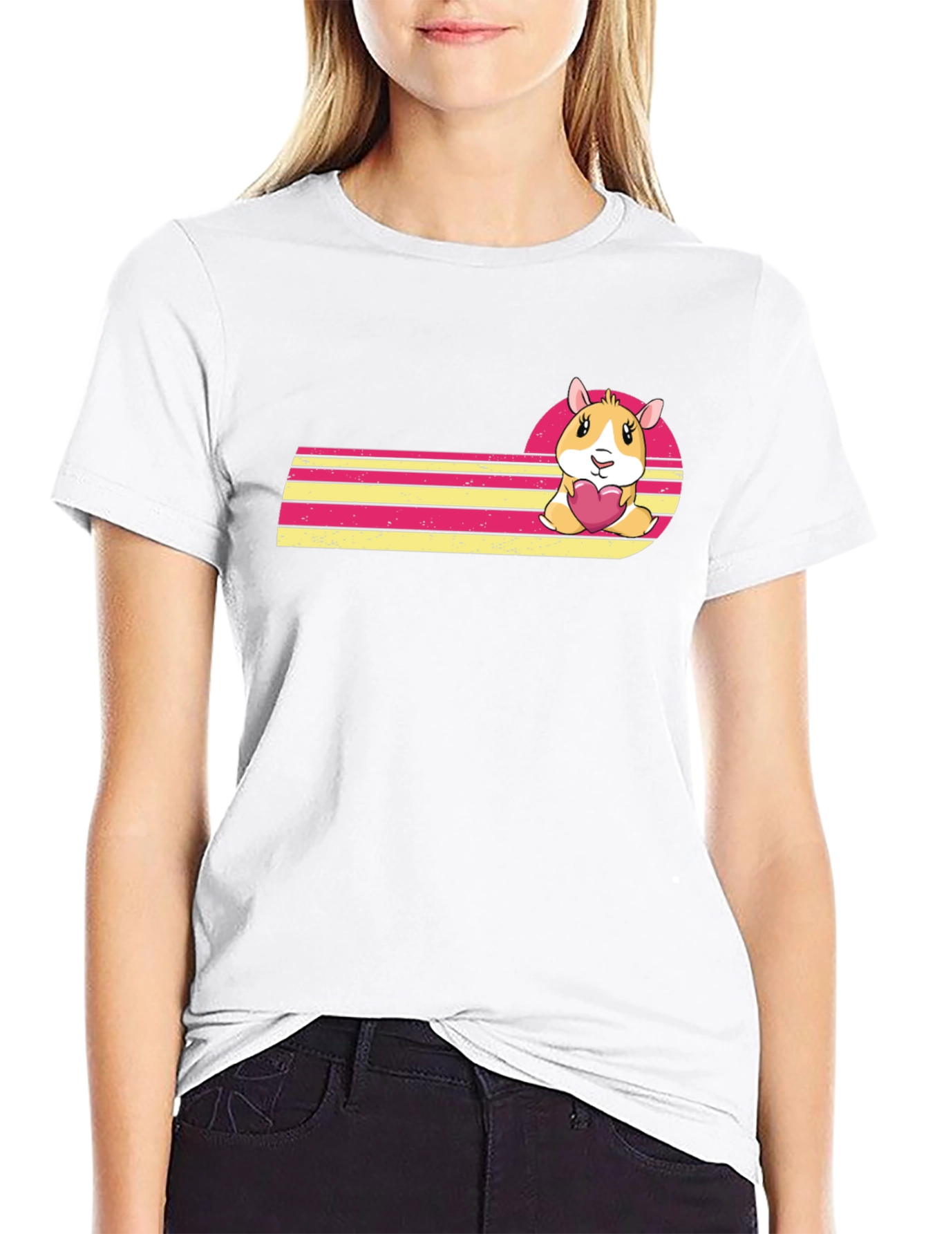 Cute Hamster Heart Graphic Tee