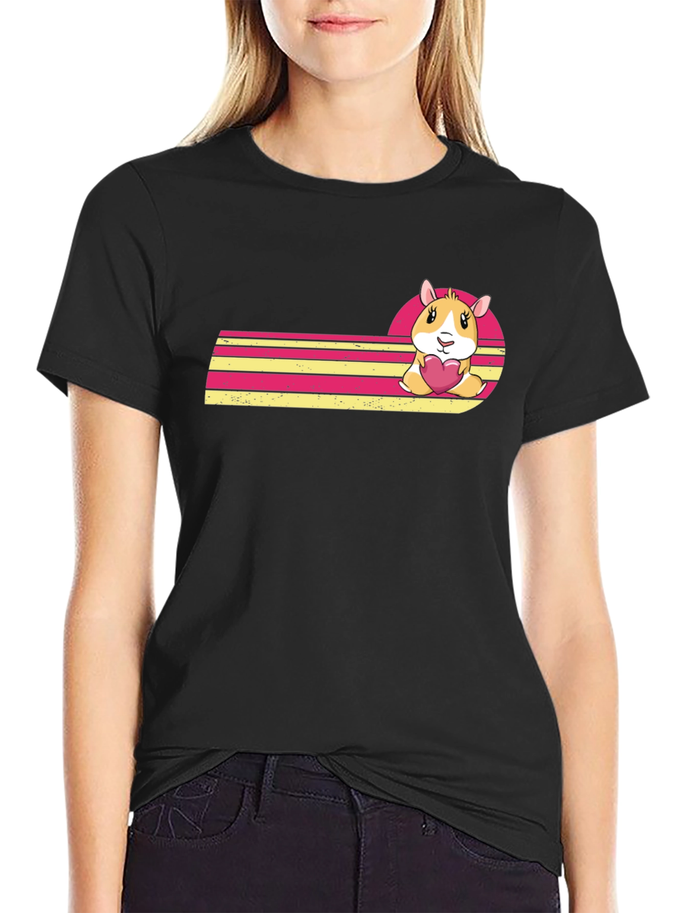 Cute Hamster Heart Graphic Tee