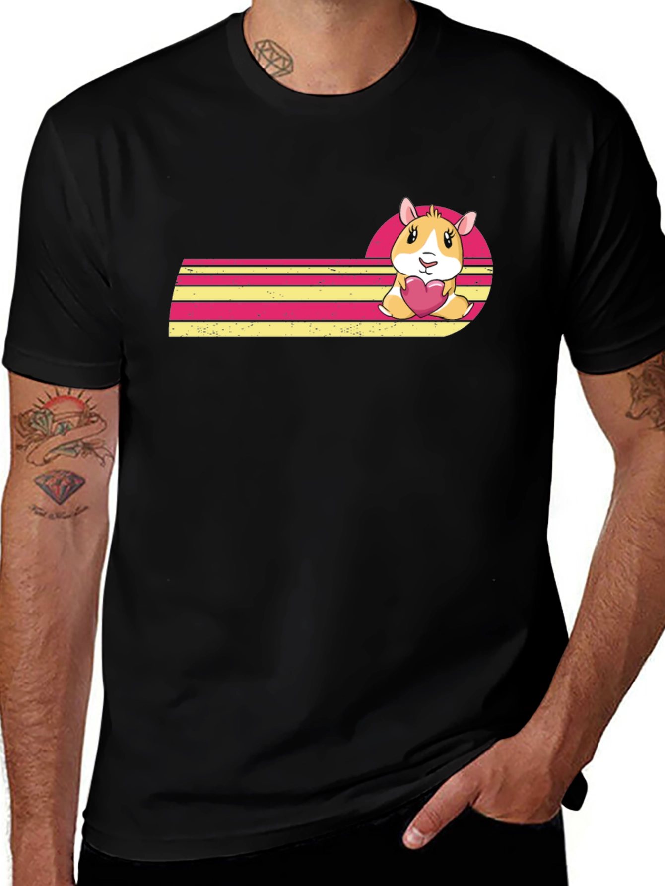 Cute Hamster Heart Graphic Tee