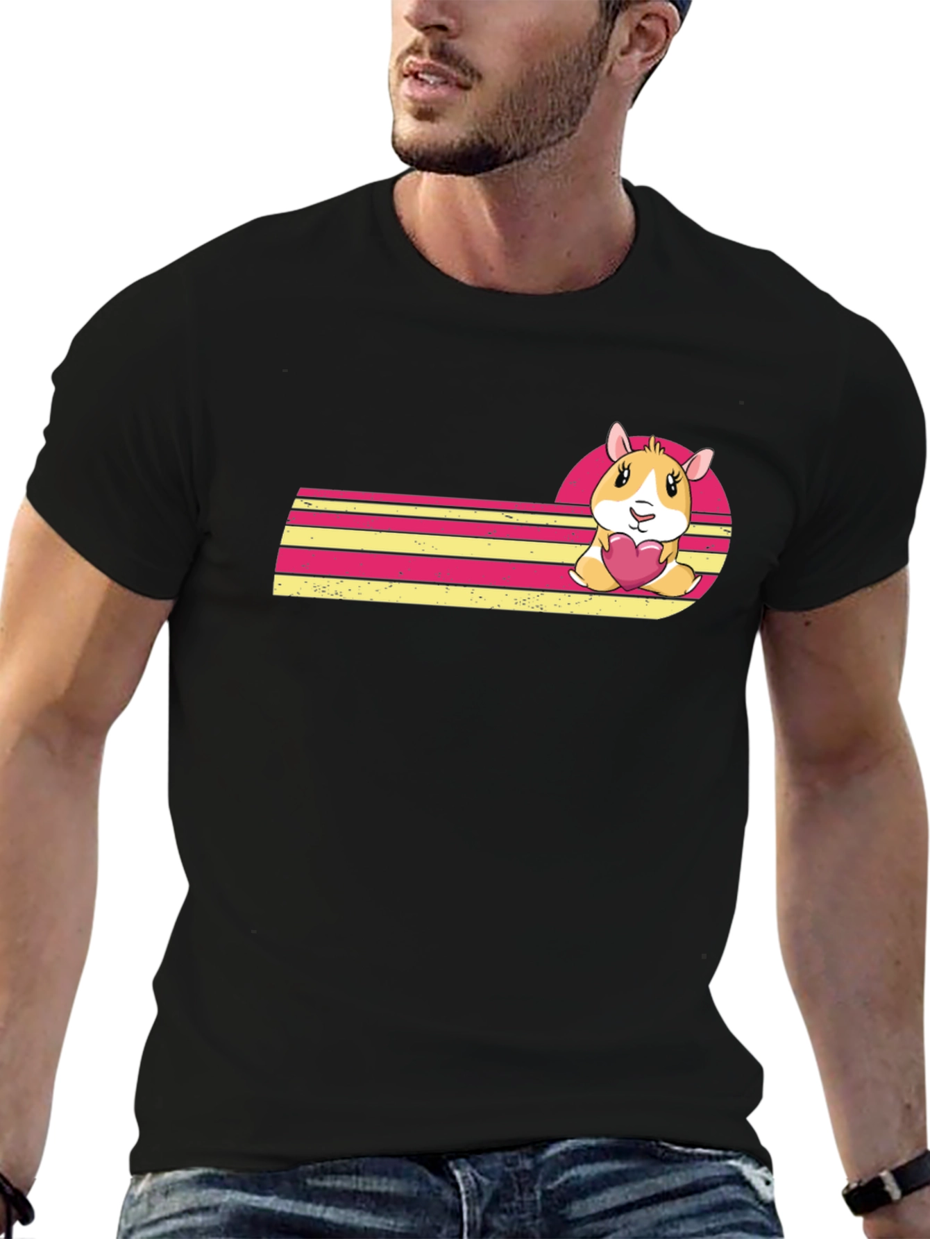 Cute Hamster Heart Graphic Tee