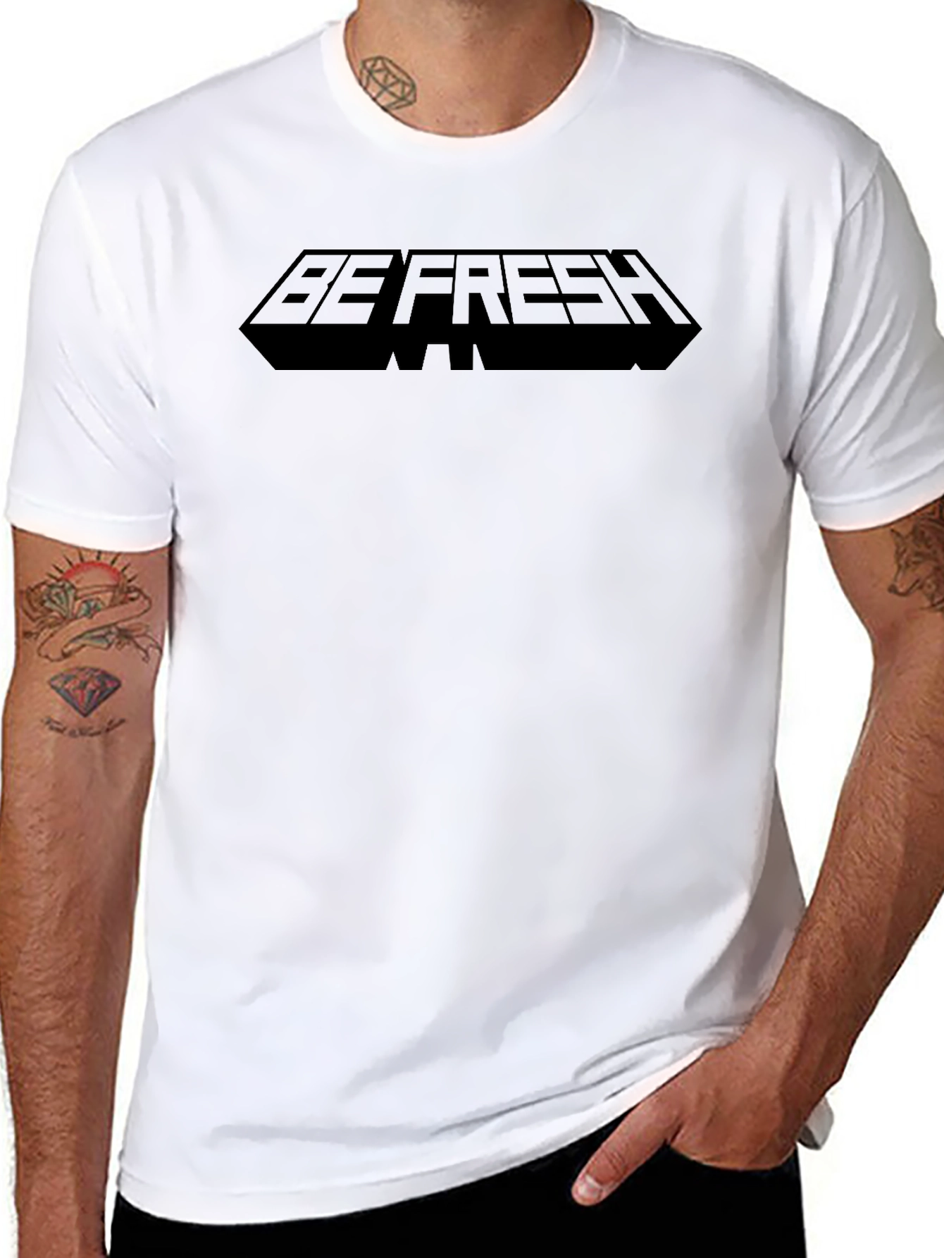 Mens Be Fresh Graphic T-Shirt - Black
