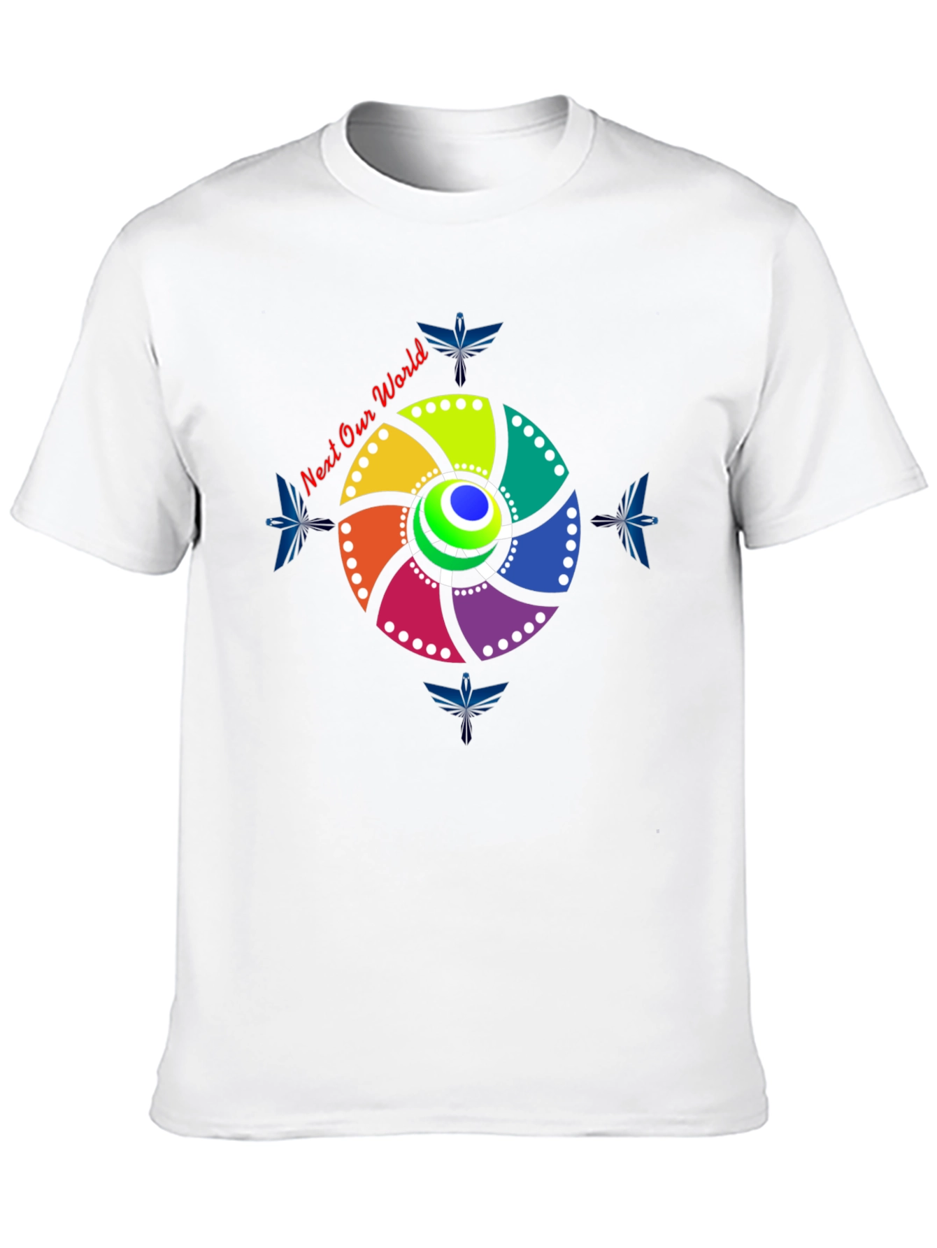 Eye-Catching Circular Design Black T-Shirt