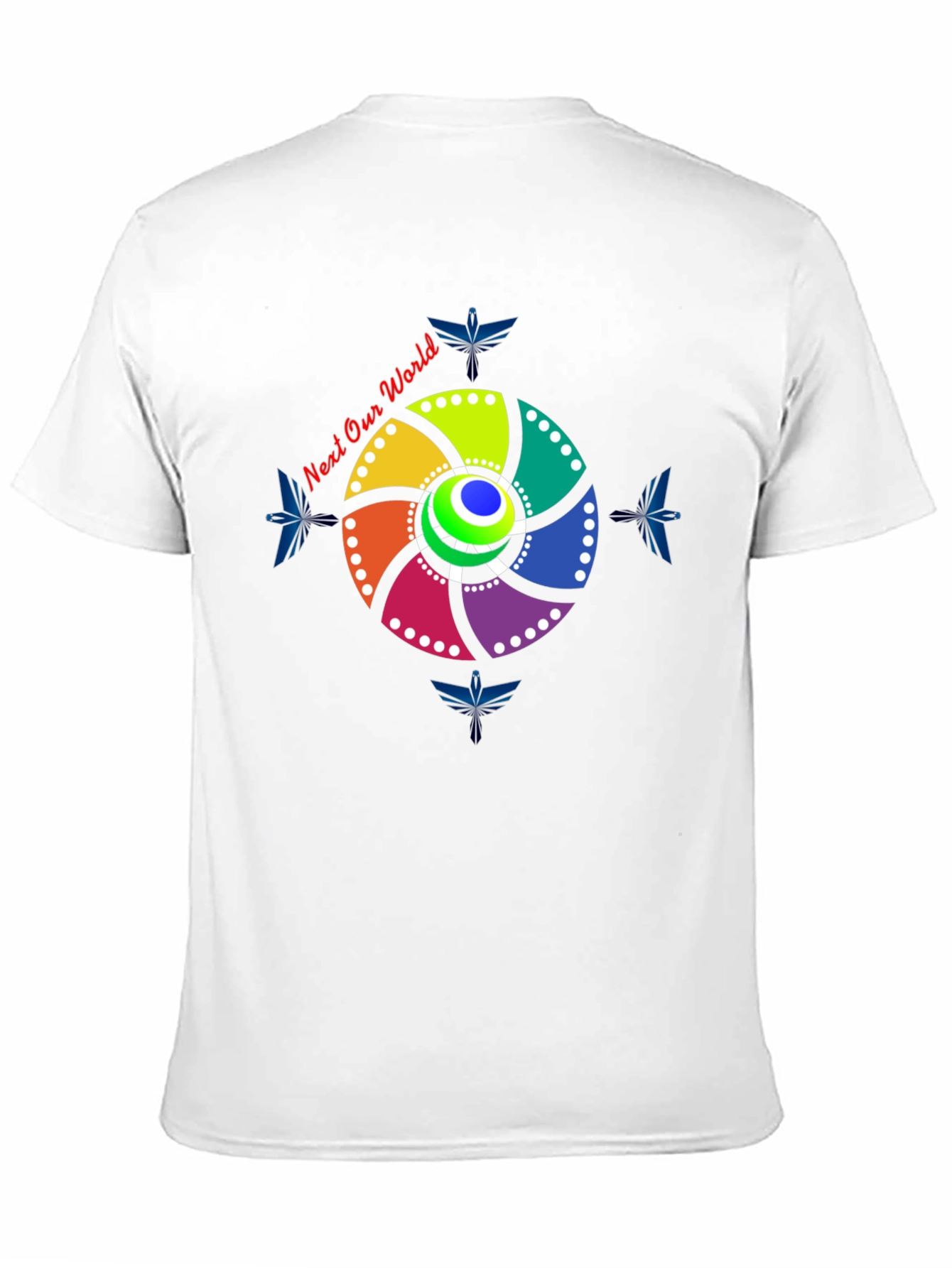 Eye-Catching Circular Design Black T-Shirt