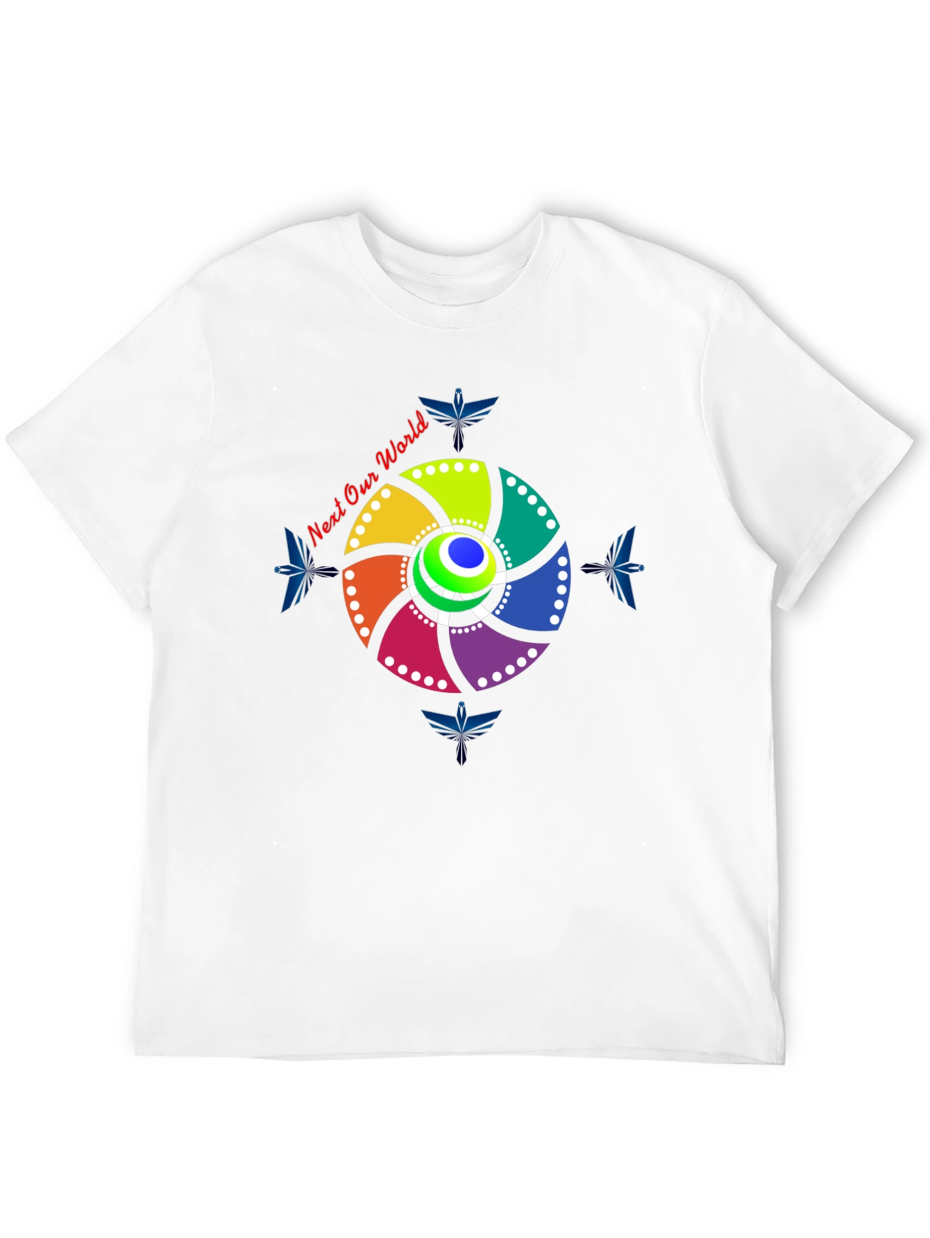 Eye-Catching Circular Design Black T-Shirt