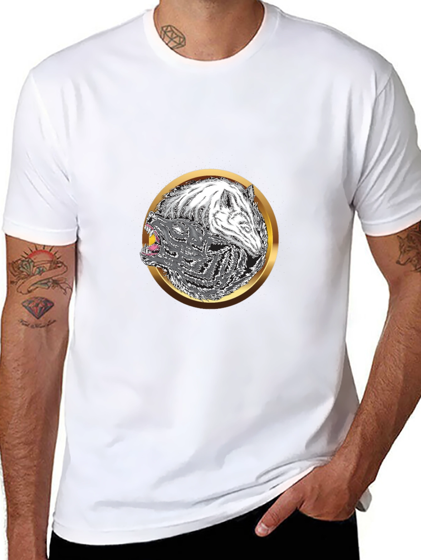 Yin Yang Wolf Graphic Tee