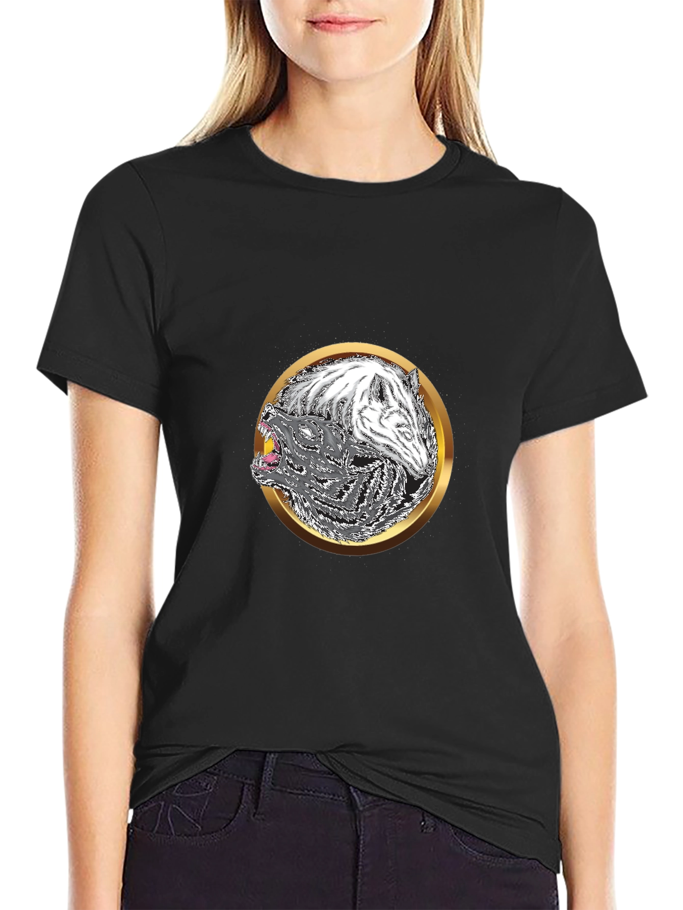 Yin Yang Wolf Graphic Tee