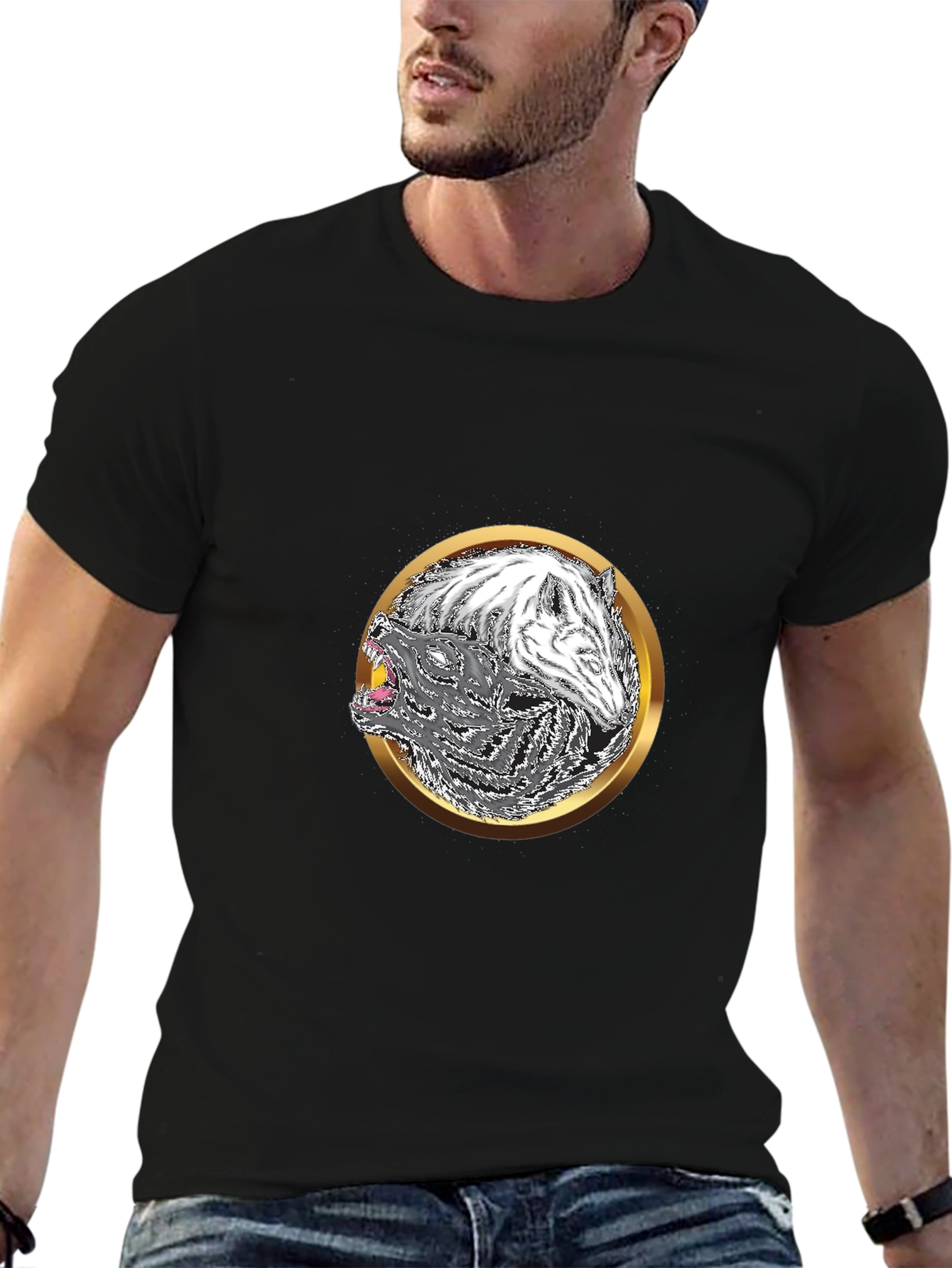 Yin Yang Wolf Graphic Tee