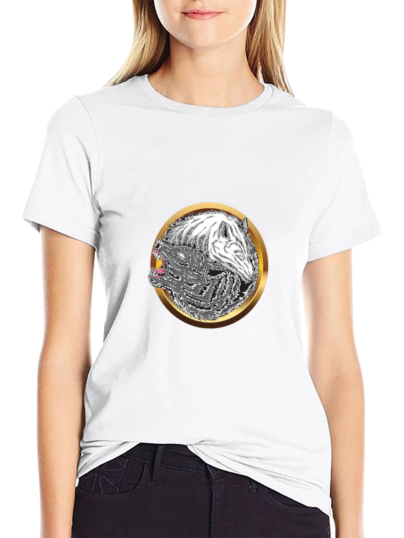 Yin Yang Wolf Graphic Tee