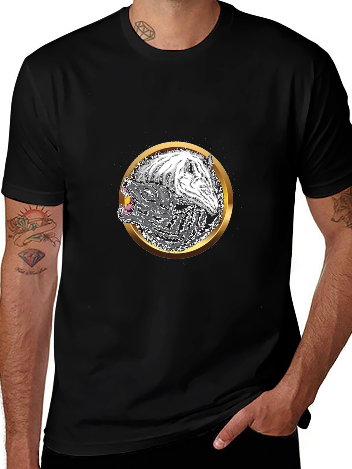 Yin Yang Wolf Graphic Tee