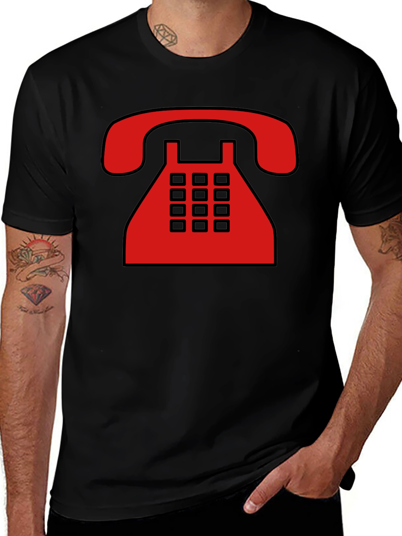 Retro Rotary Phone Graphic T-Shirt - Classic Style