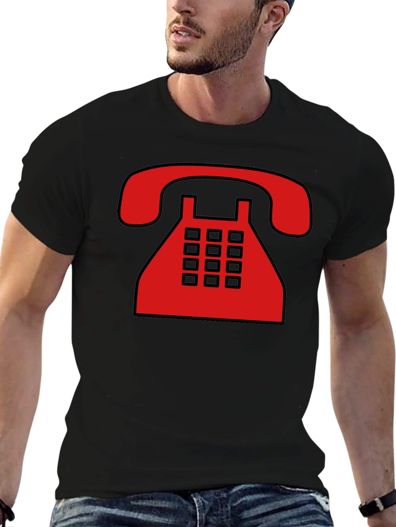 Retro Rotary Phone Graphic T-Shirt - Classic Style