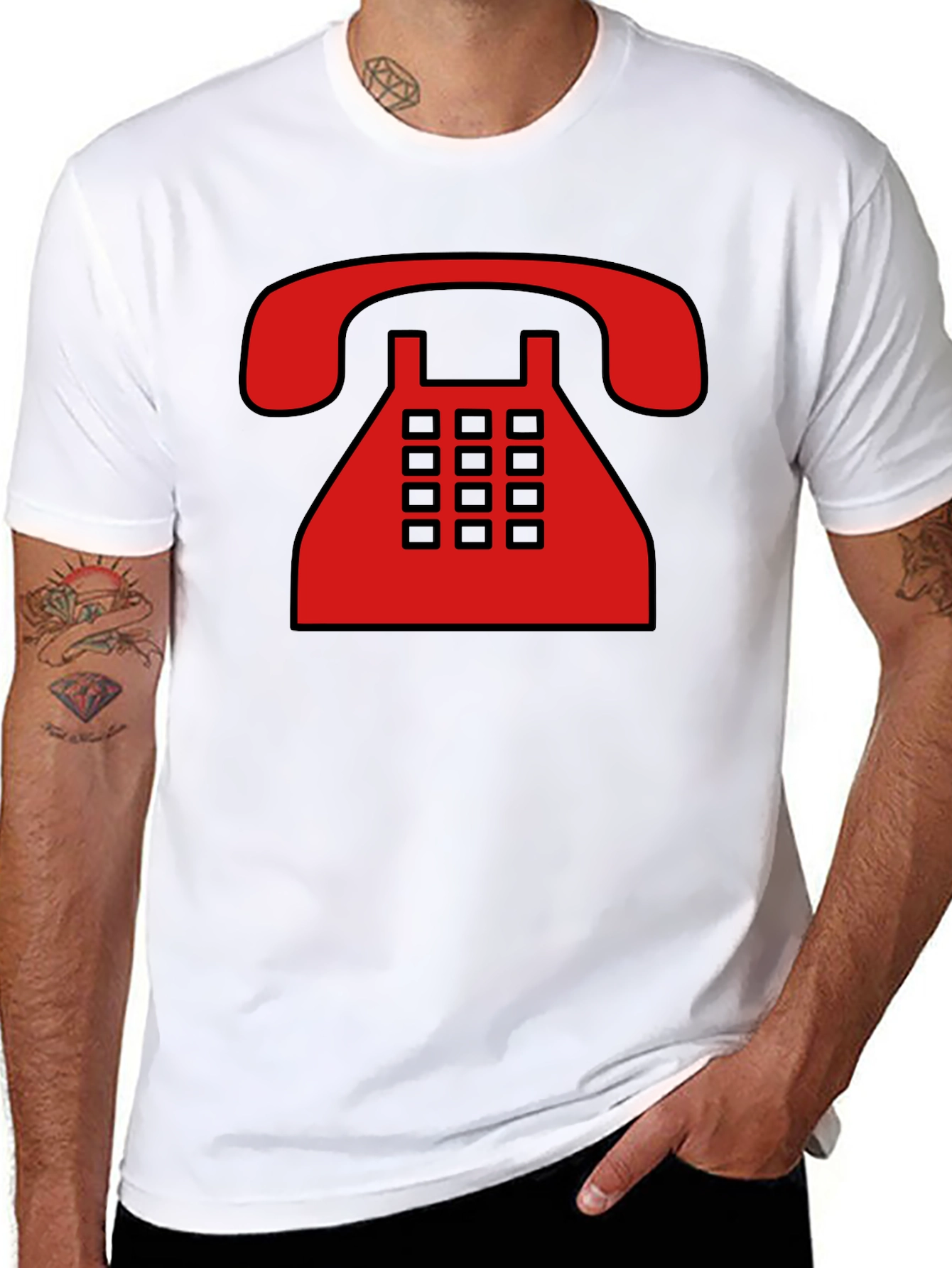 Retro Rotary Phone Graphic T-Shirt - Classic Style