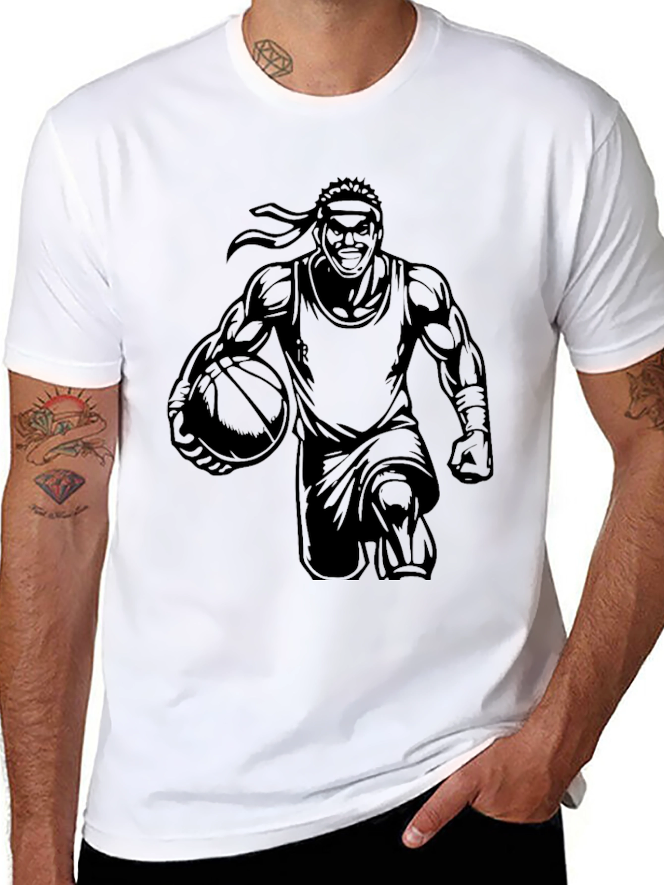 Basketball Player Graphic Black T-Shirt