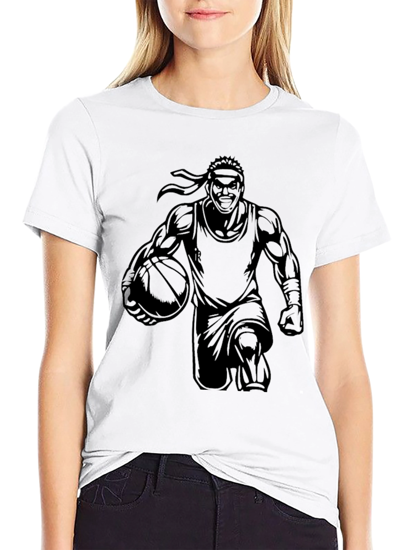 Basketball Player Graphic Black T-Shirt