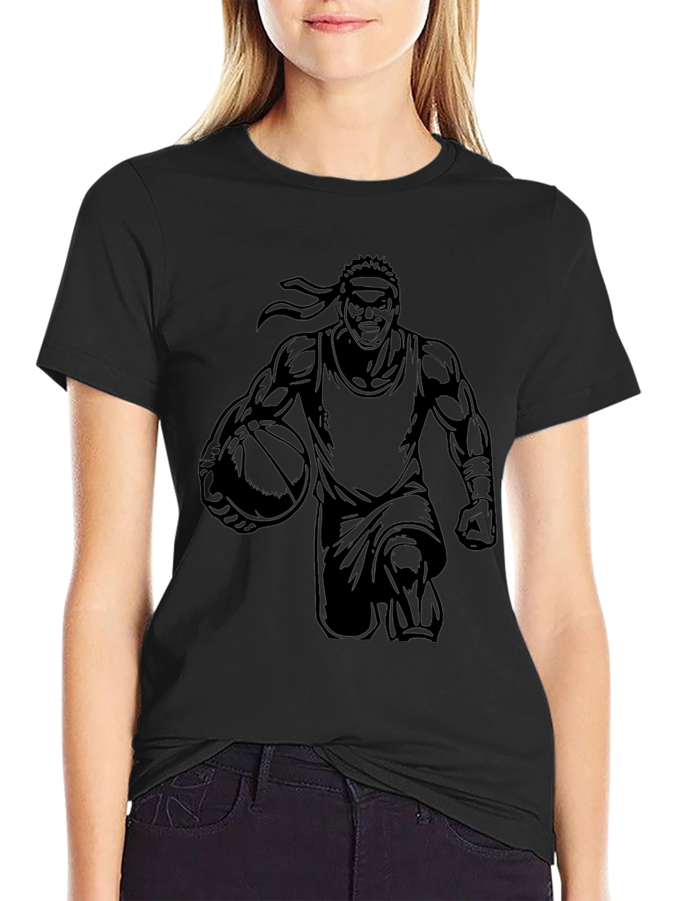 Basketball Player Graphic Black T-Shirt