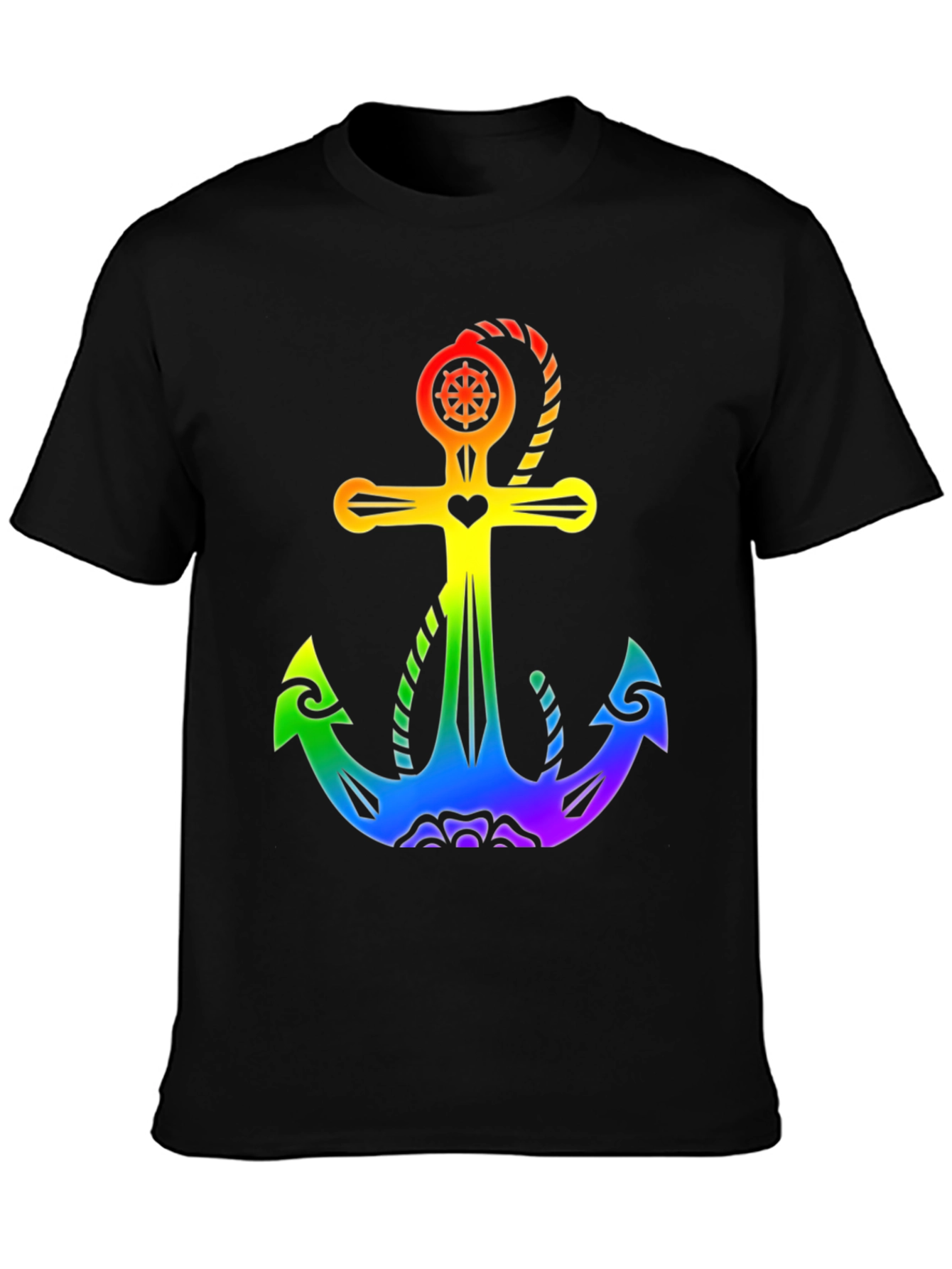 Rainbow Anchor Graphic T-Shirt