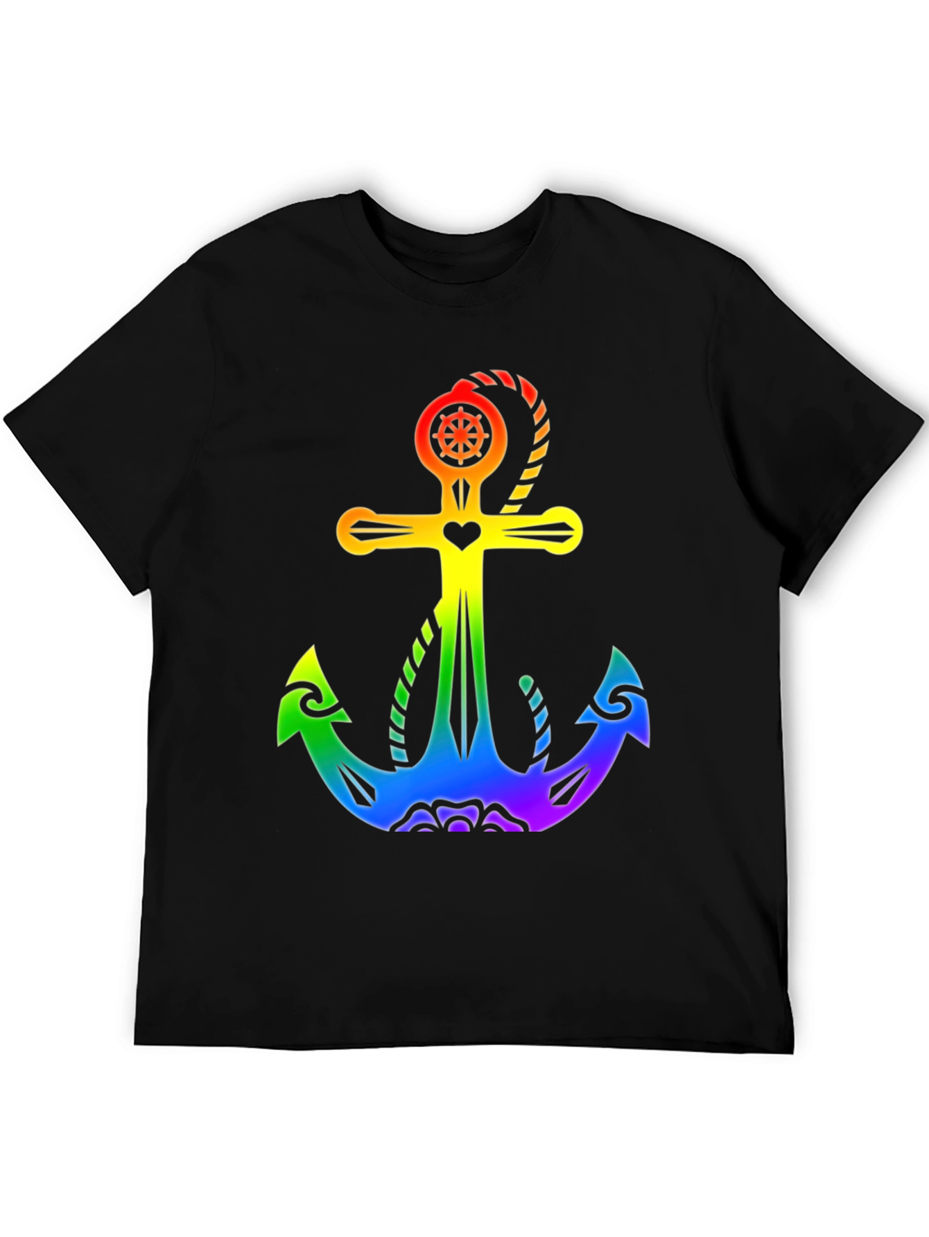 Rainbow Anchor Graphic T-Shirt