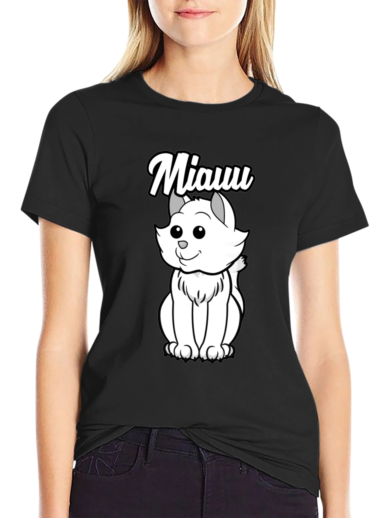 Cute Cat Miauu T-Shirt - Soft Cotton Tee