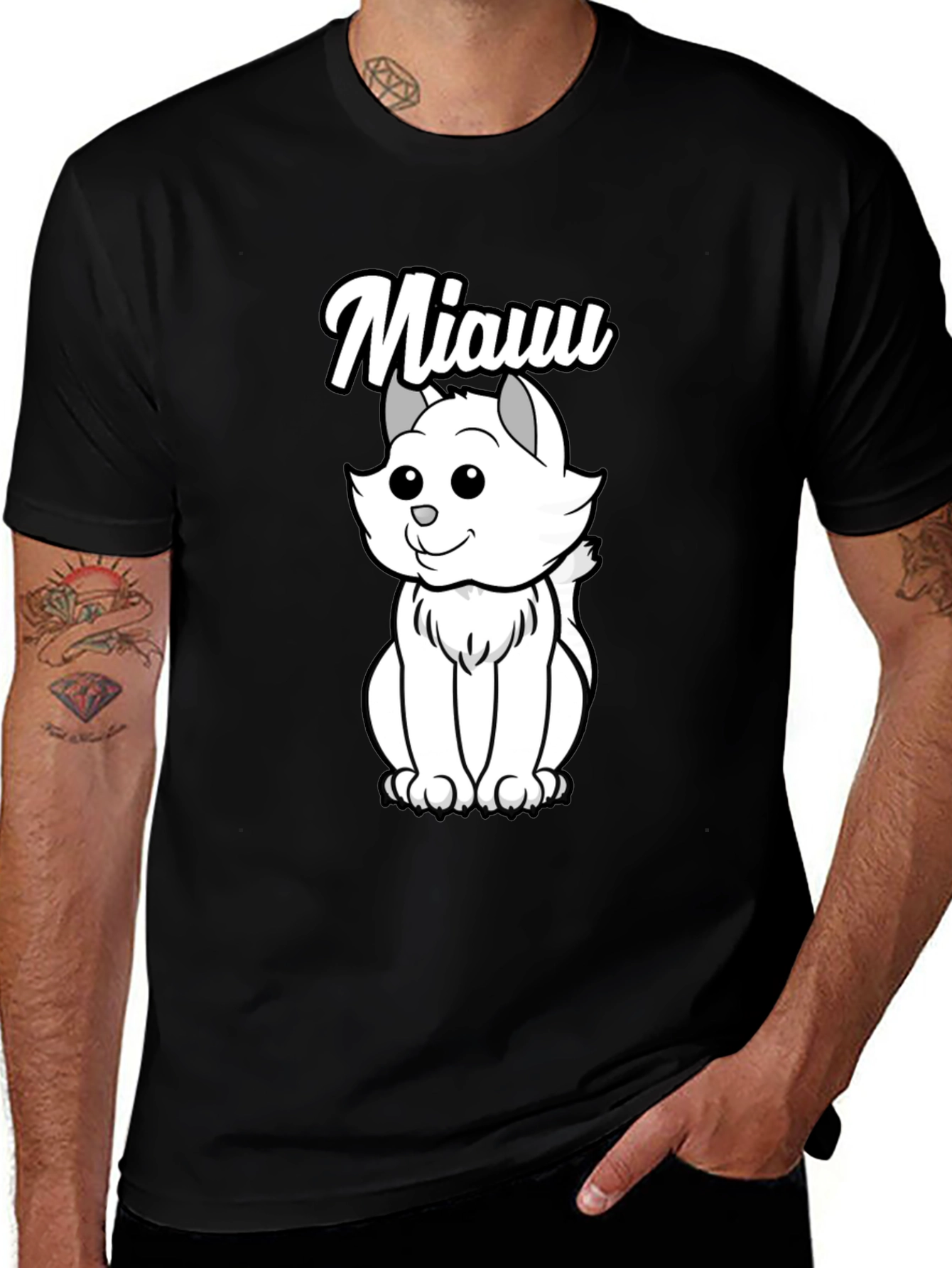 Cute Cat Miauu T-Shirt - Soft Cotton Tee