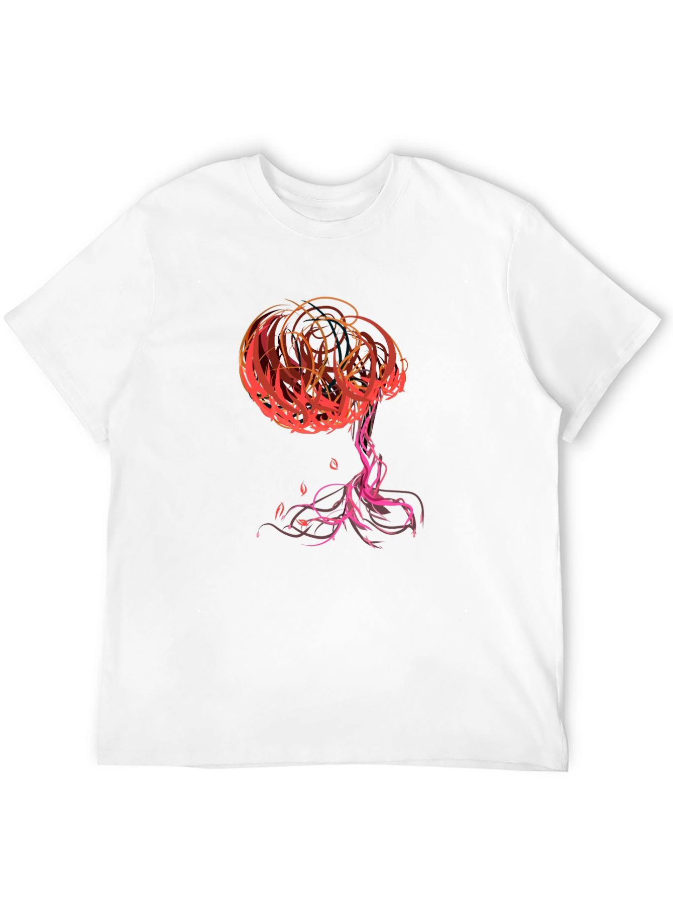 Abstract Tree Graphic Tee - Stylish Black T-Shirt