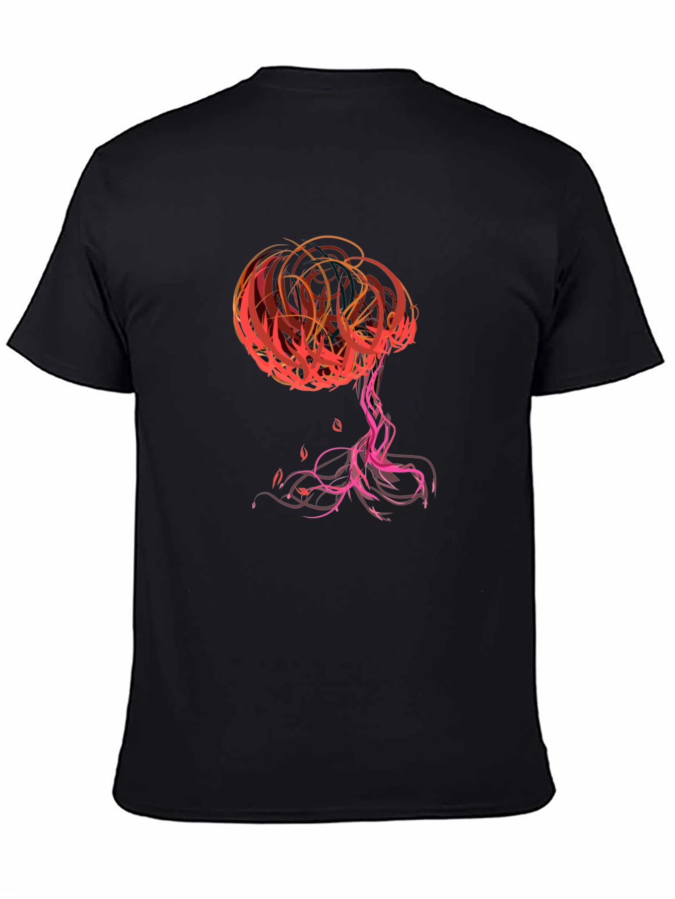 Abstract Tree Graphic Tee - Stylish Black T-Shirt