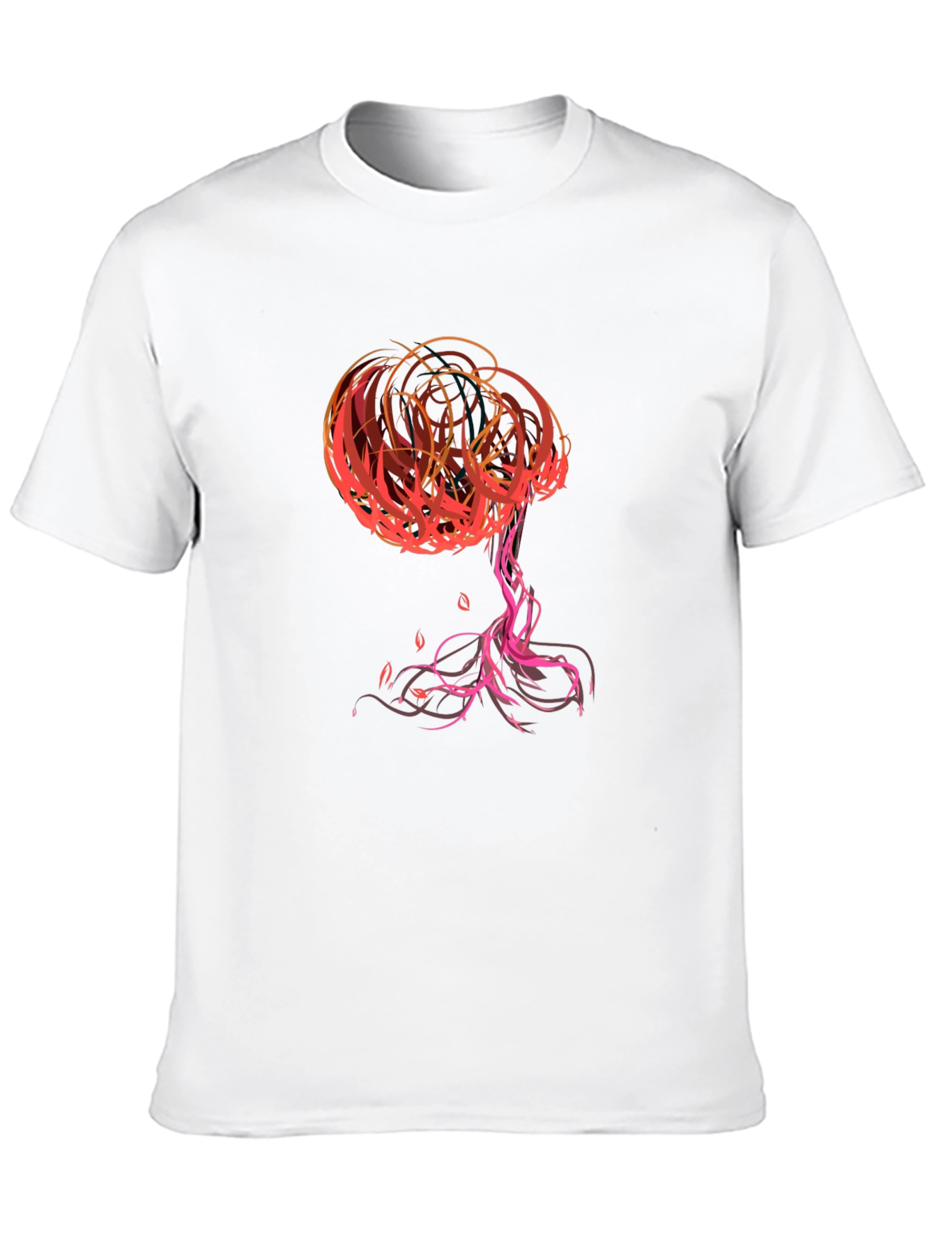 Abstract Tree Graphic Tee - Stylish Black T-Shirt