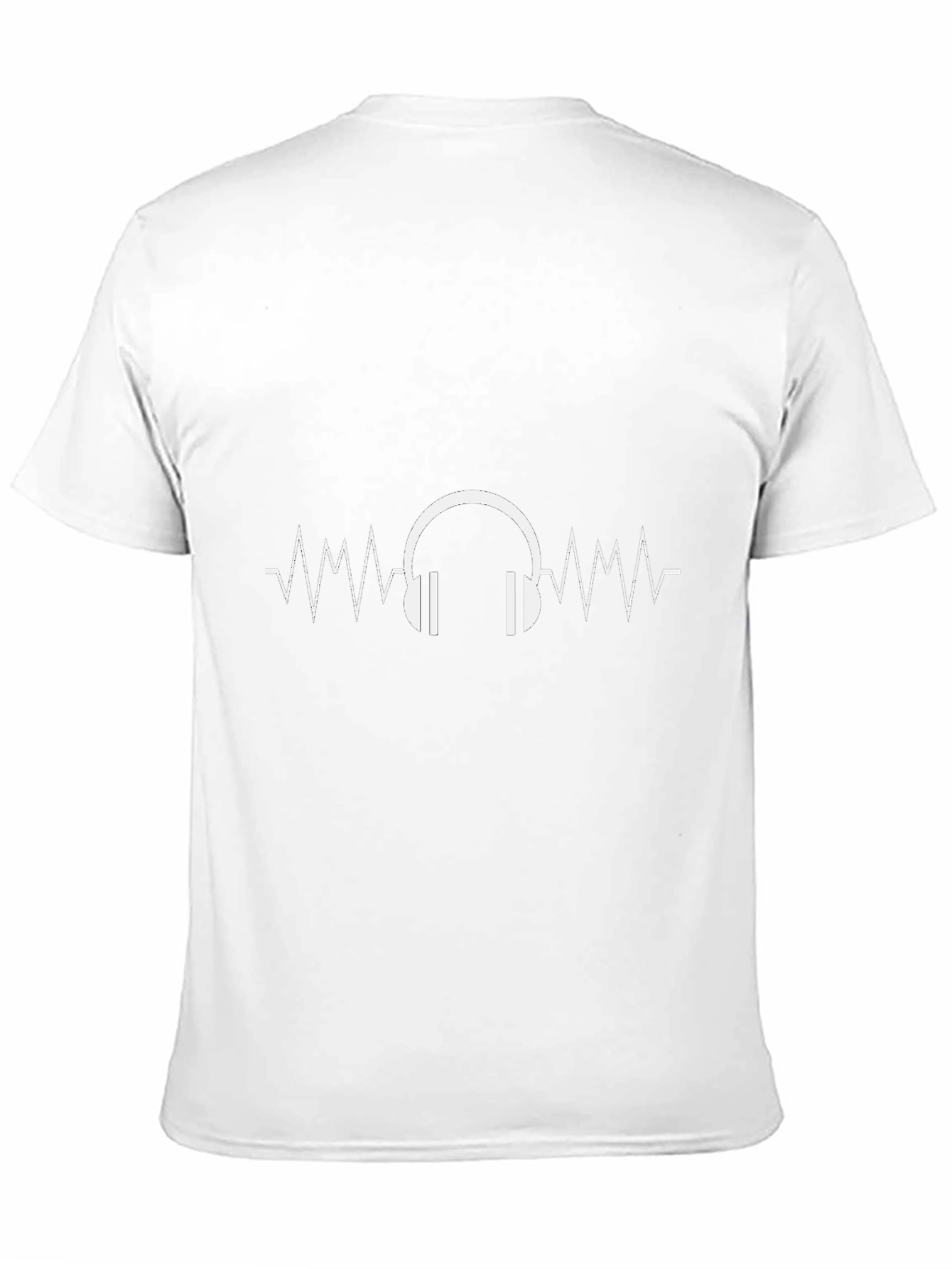 Headphone Heartbeat Graphic Black T-Shirt