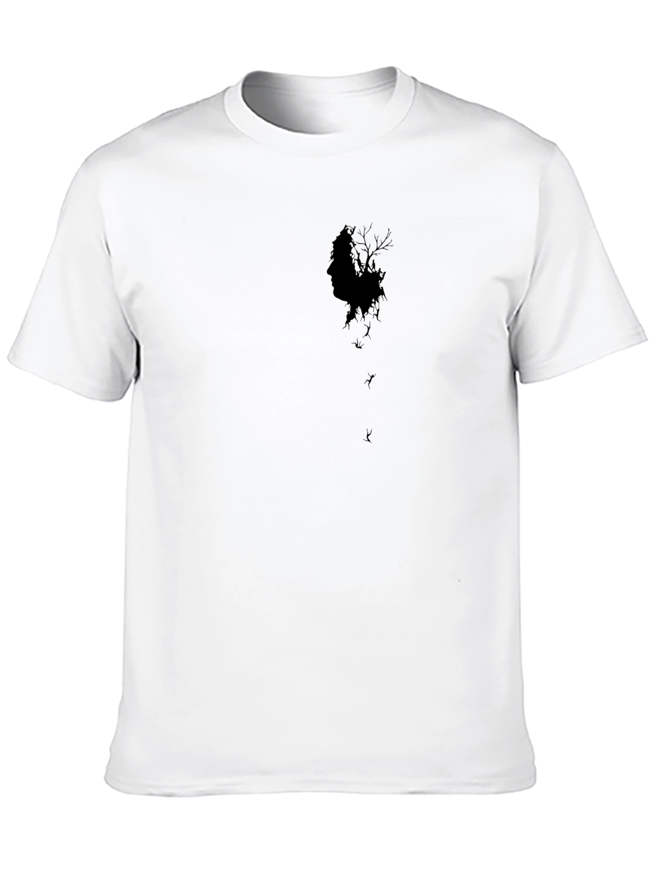 Mens Black Graphic Tee - Eerie Silhouette Design