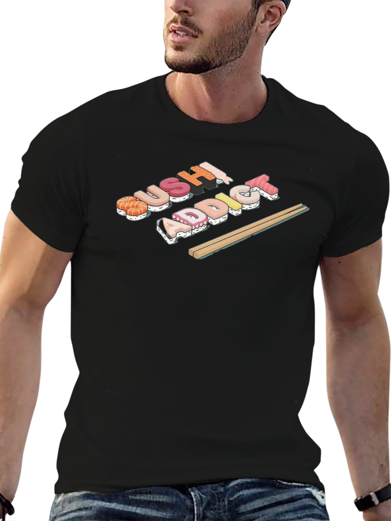 Sushi Addict Black T-Shirt