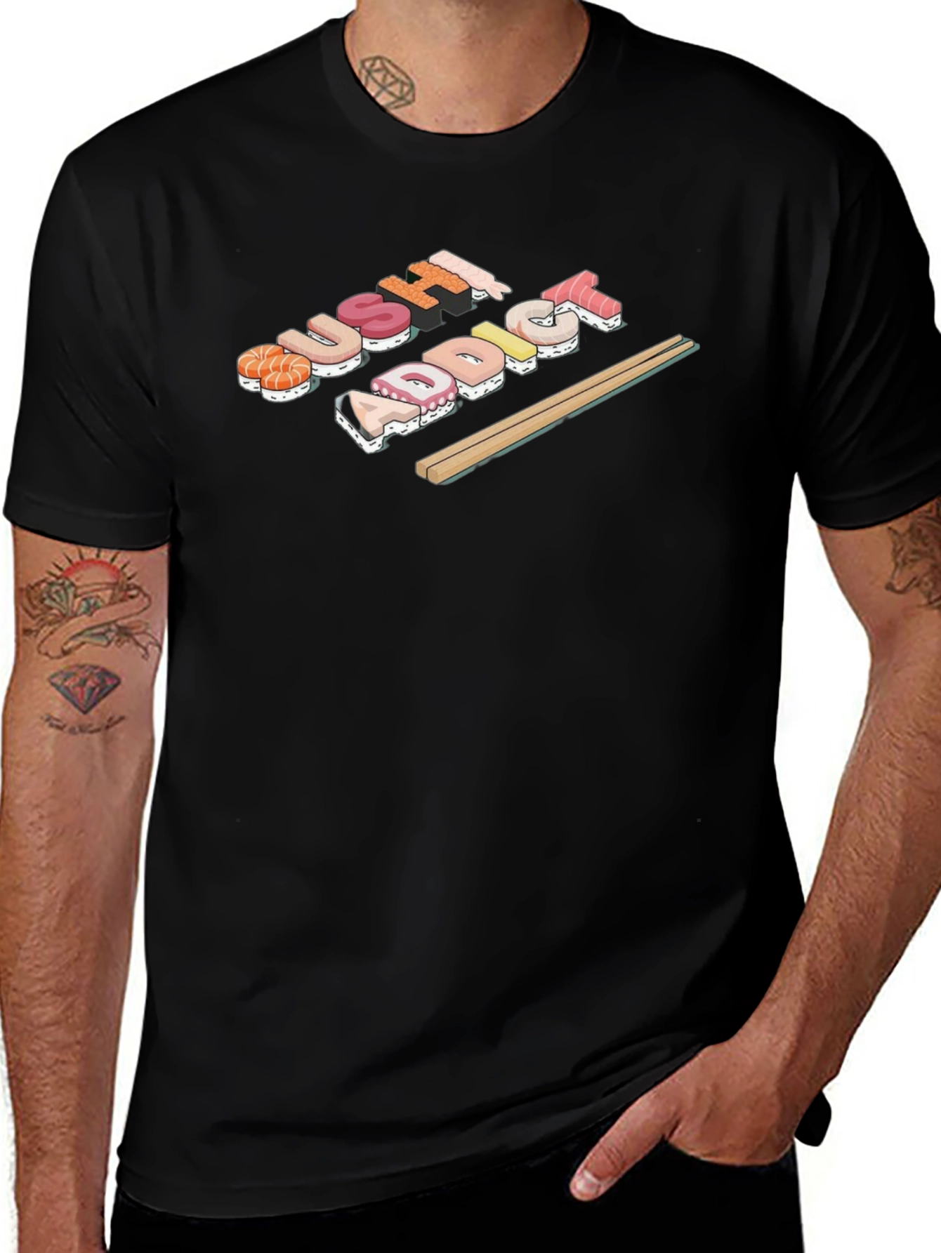 Sushi Addict Black T-Shirt