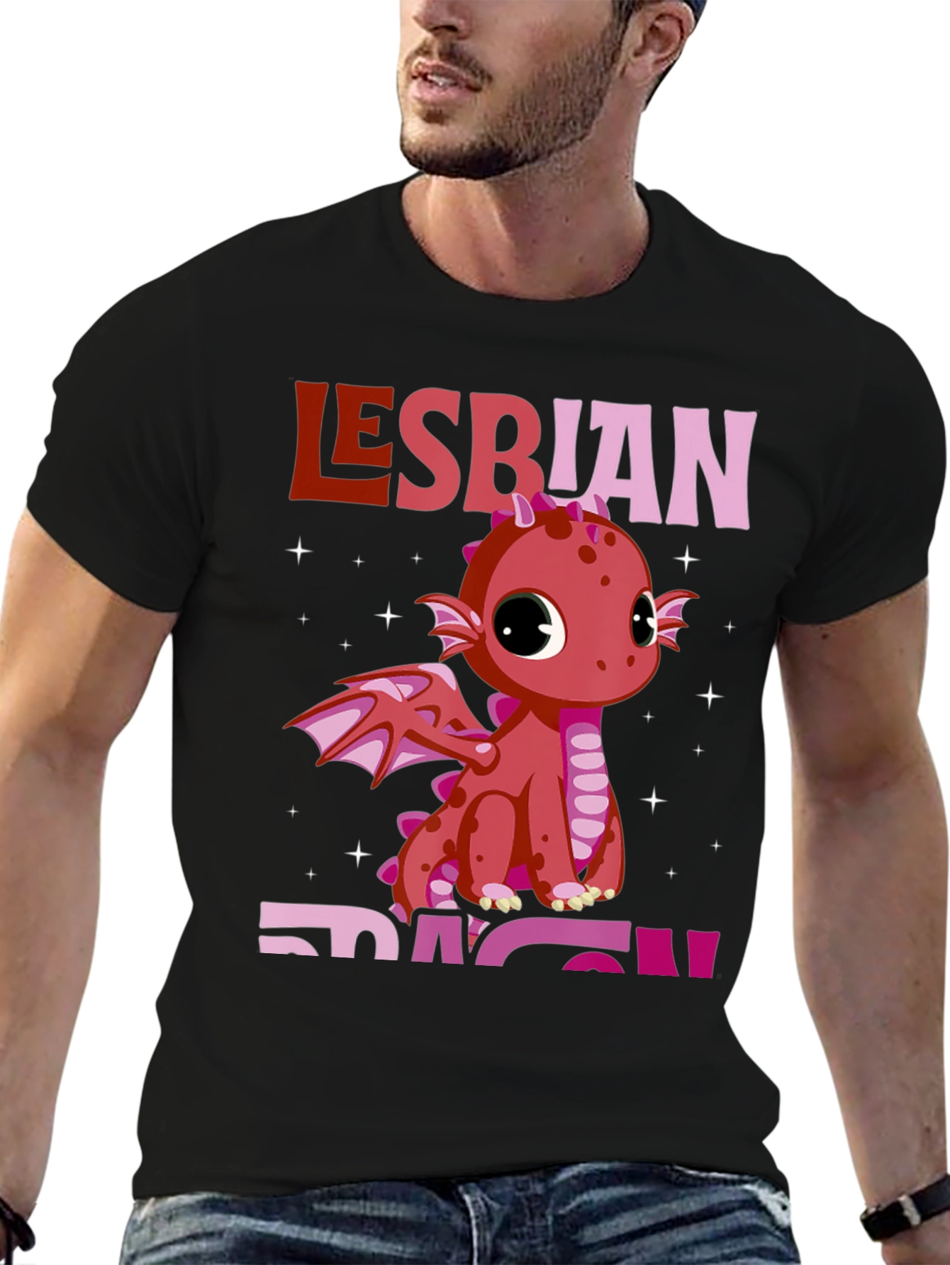 Lesbian Dragon Pride T-Shirt - Black