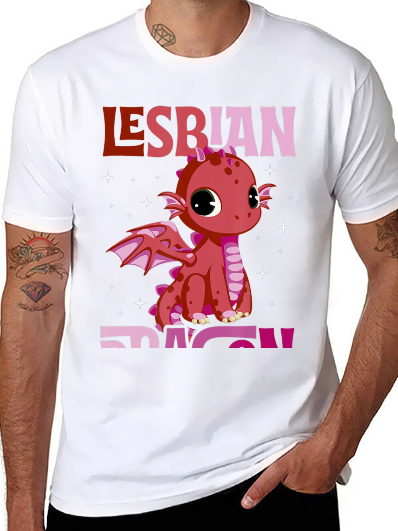 Lesbian Dragon Pride T-Shirt - Black
