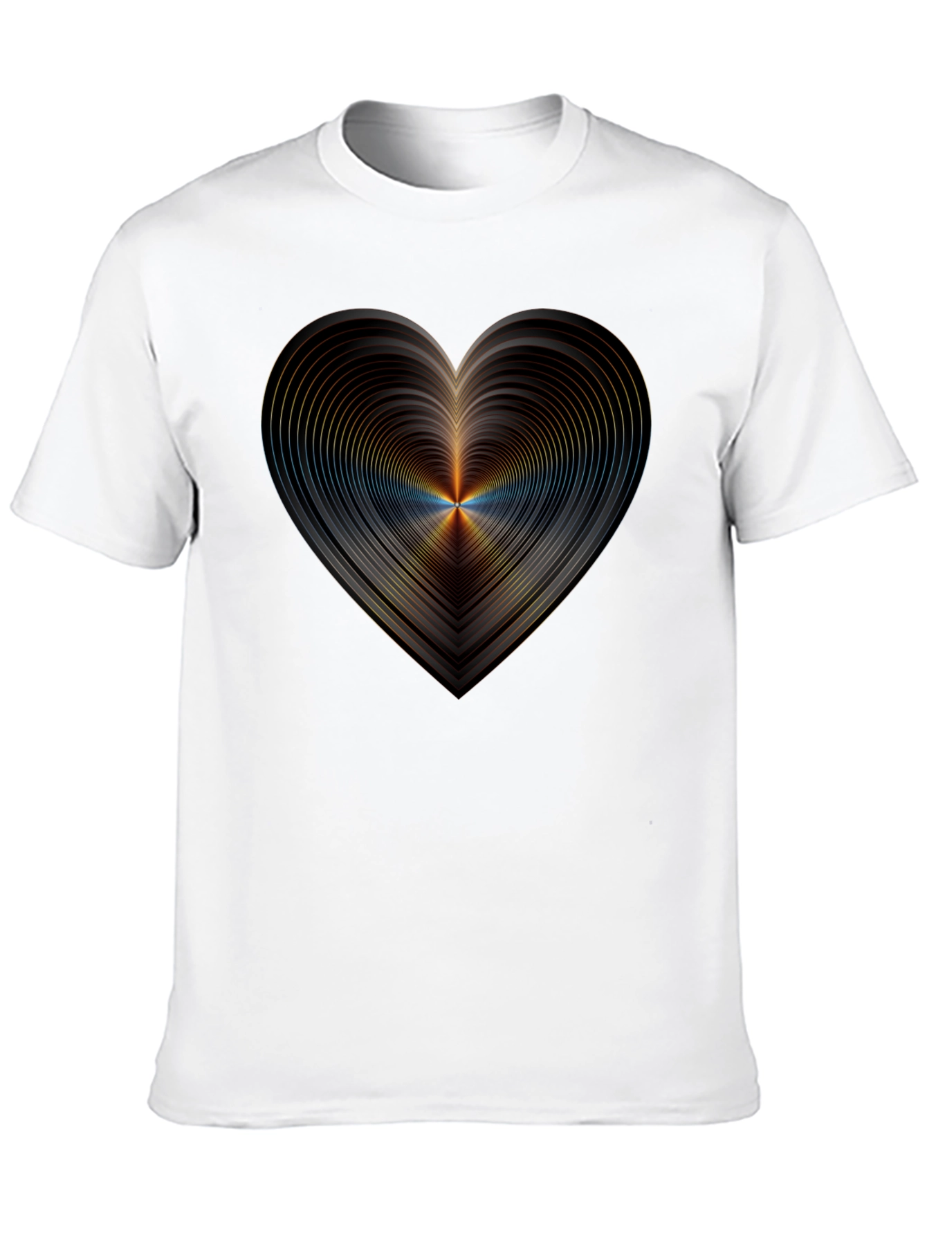 Abstract Heart Graphic Black T-Shirt