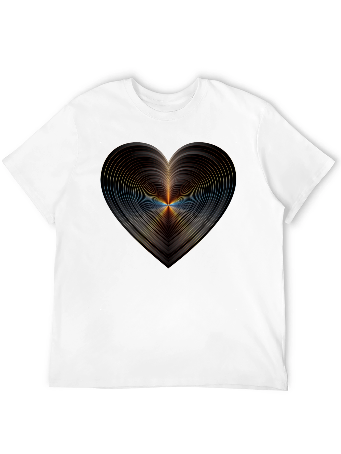 Abstract Heart Graphic Black T-Shirt