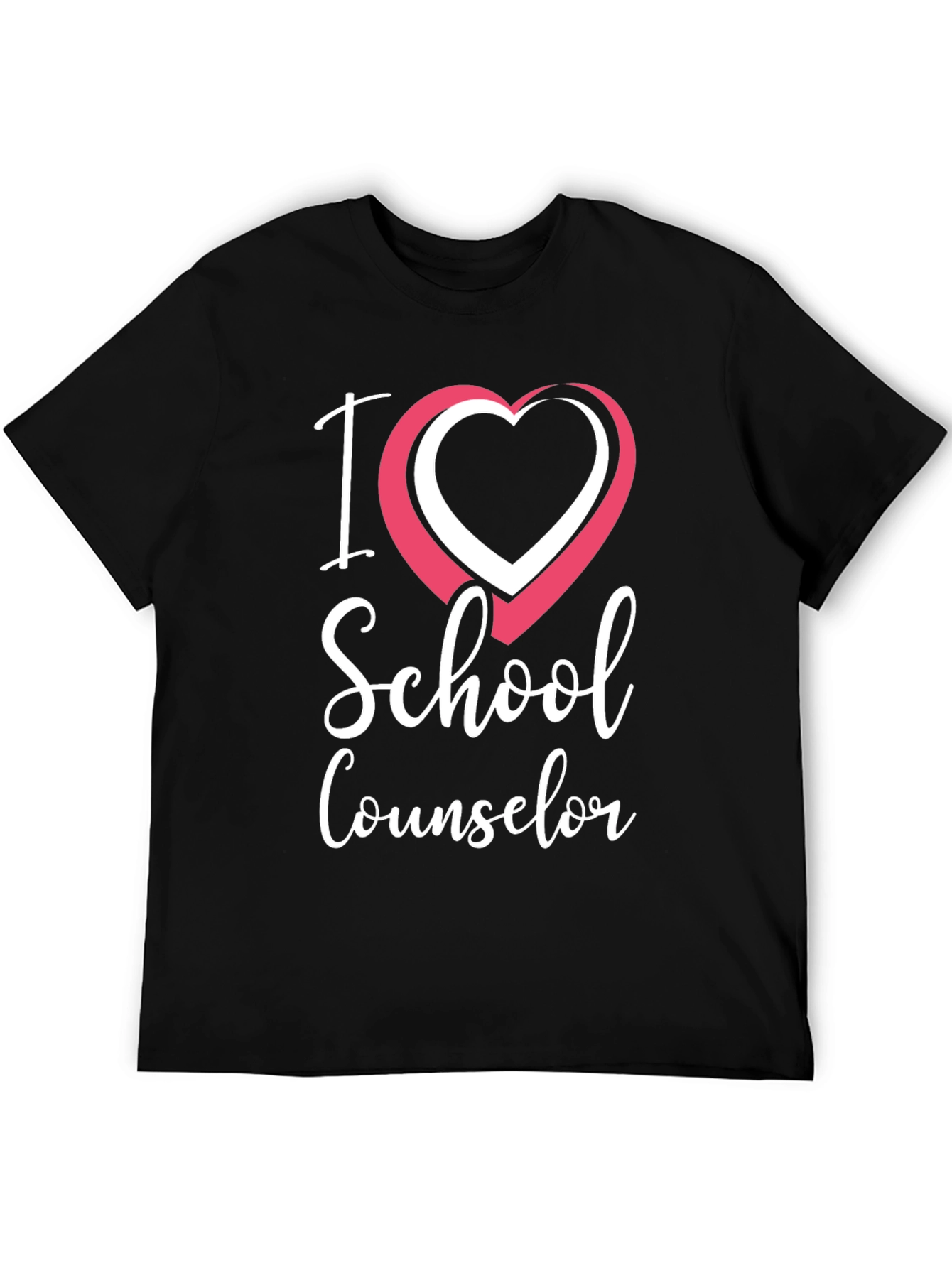 I Love School Counselor T-Shirt - Black