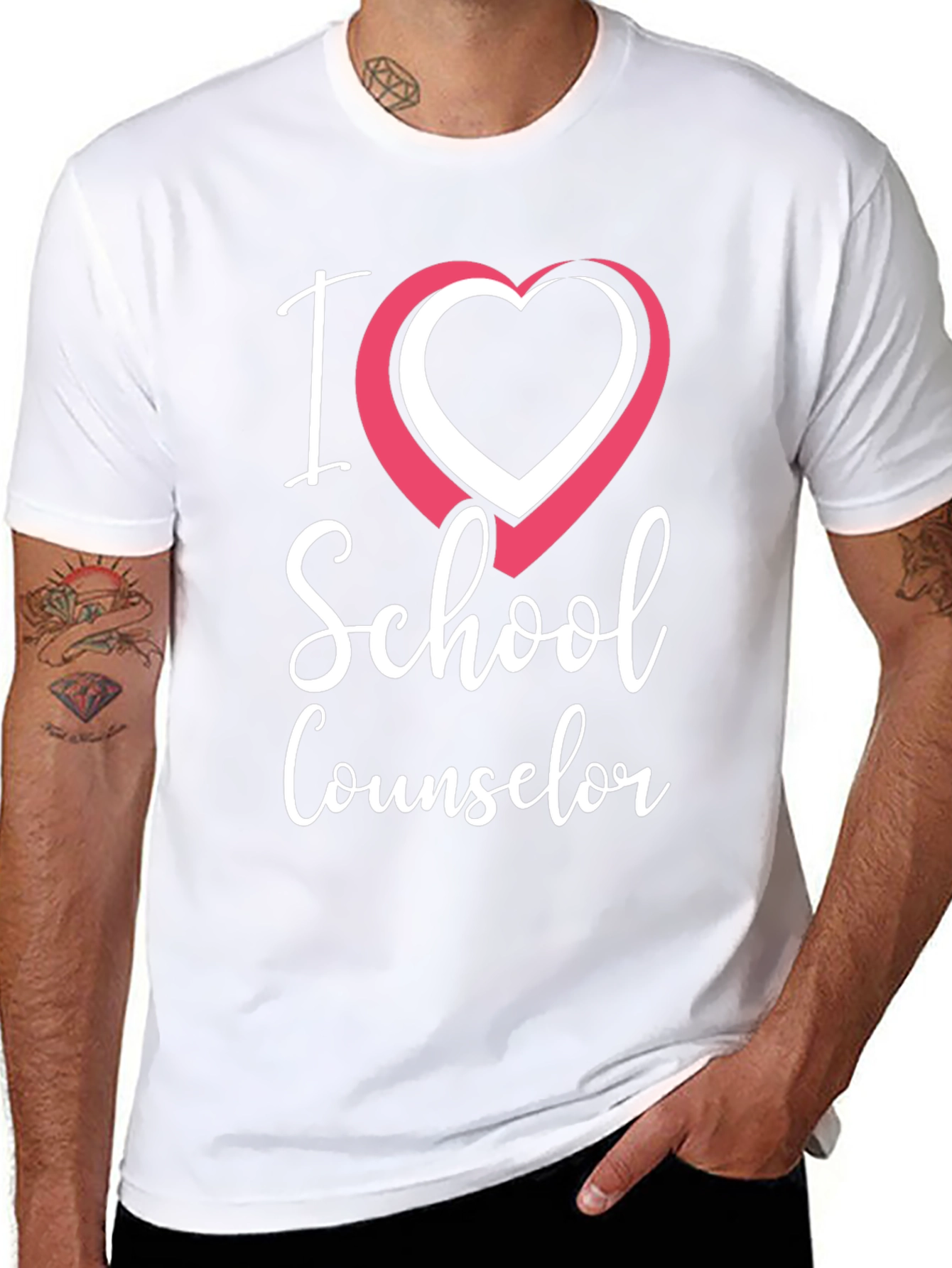 I Love School Counselor T-Shirt - Black