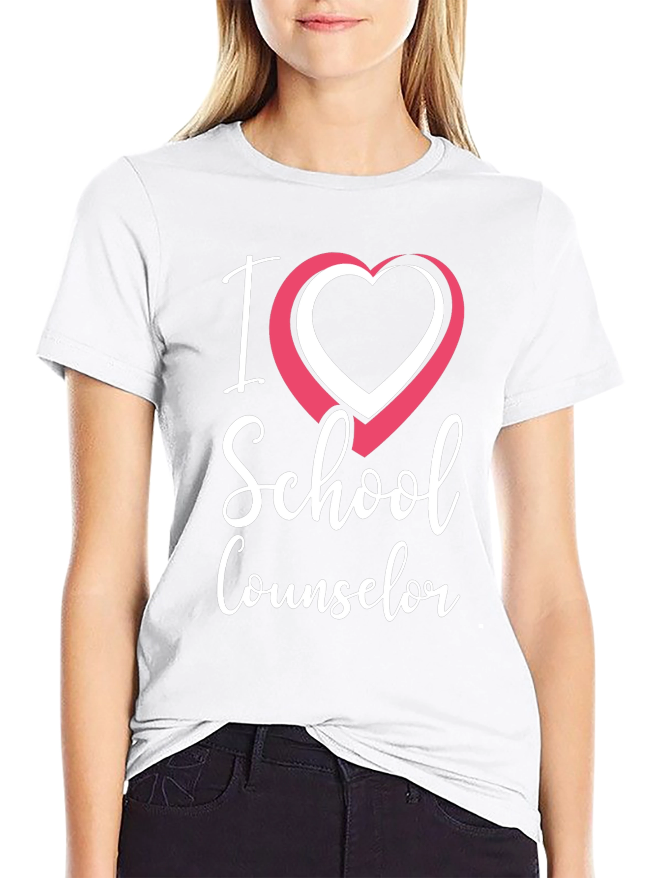 I Love School Counselor T-Shirt - Black
