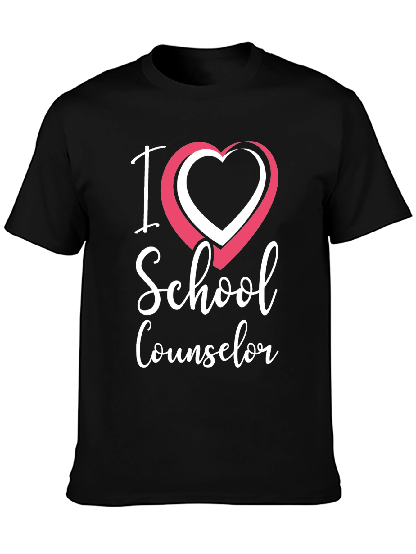 I Love School Counselor T-Shirt - Black
