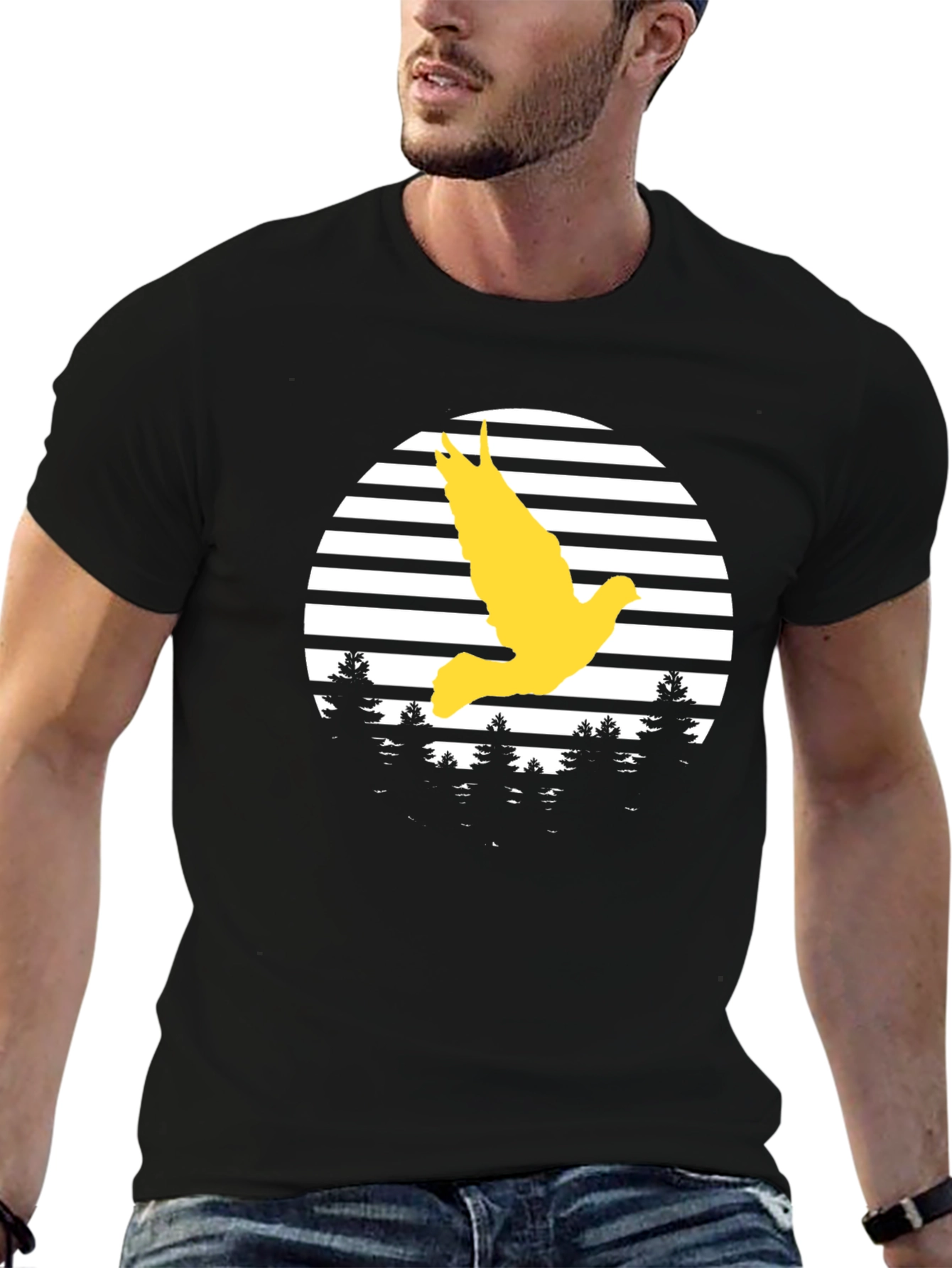 Dove in Flight Graphic Tee - Black