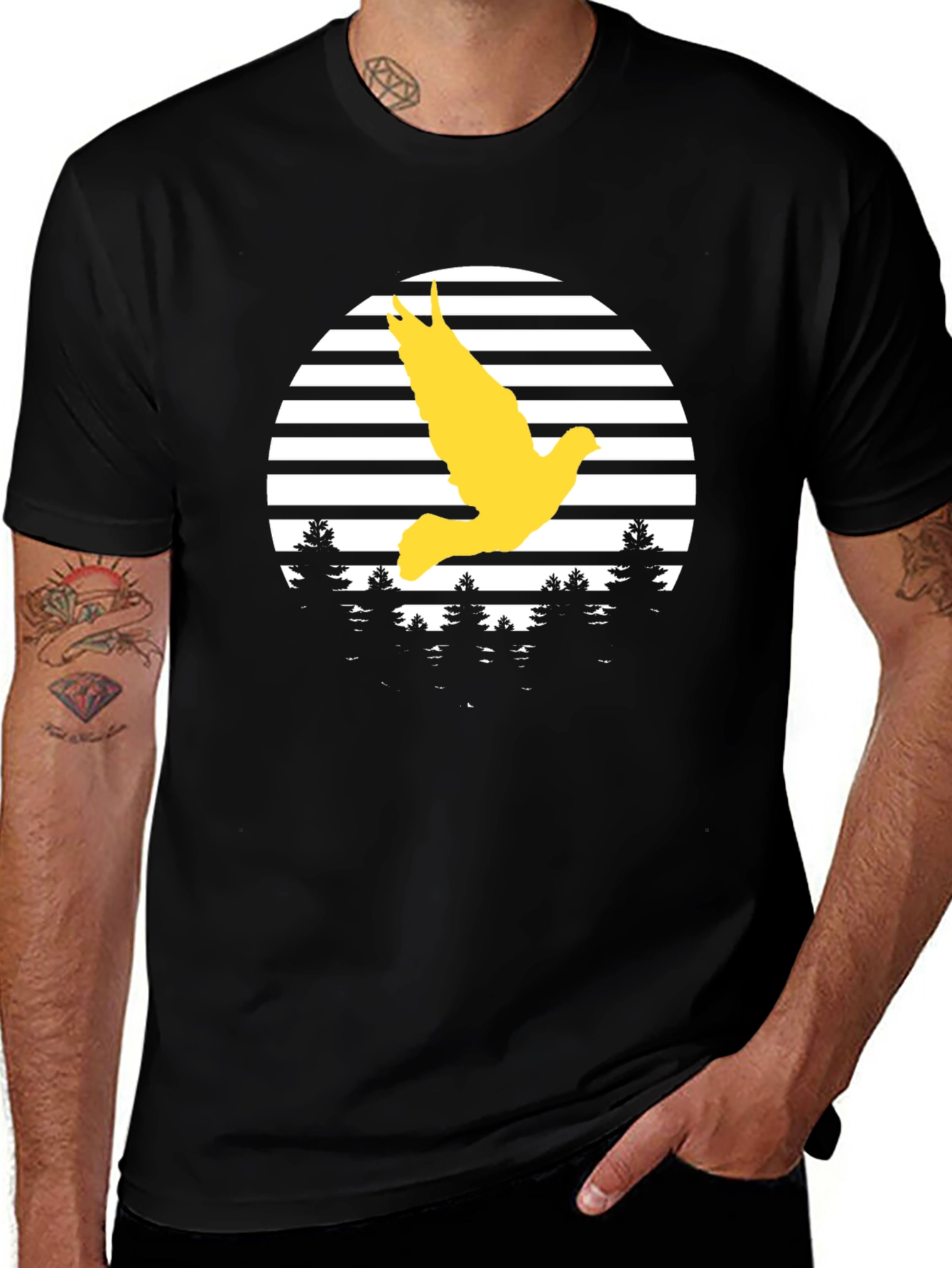 Dove in Flight Graphic Tee - Black