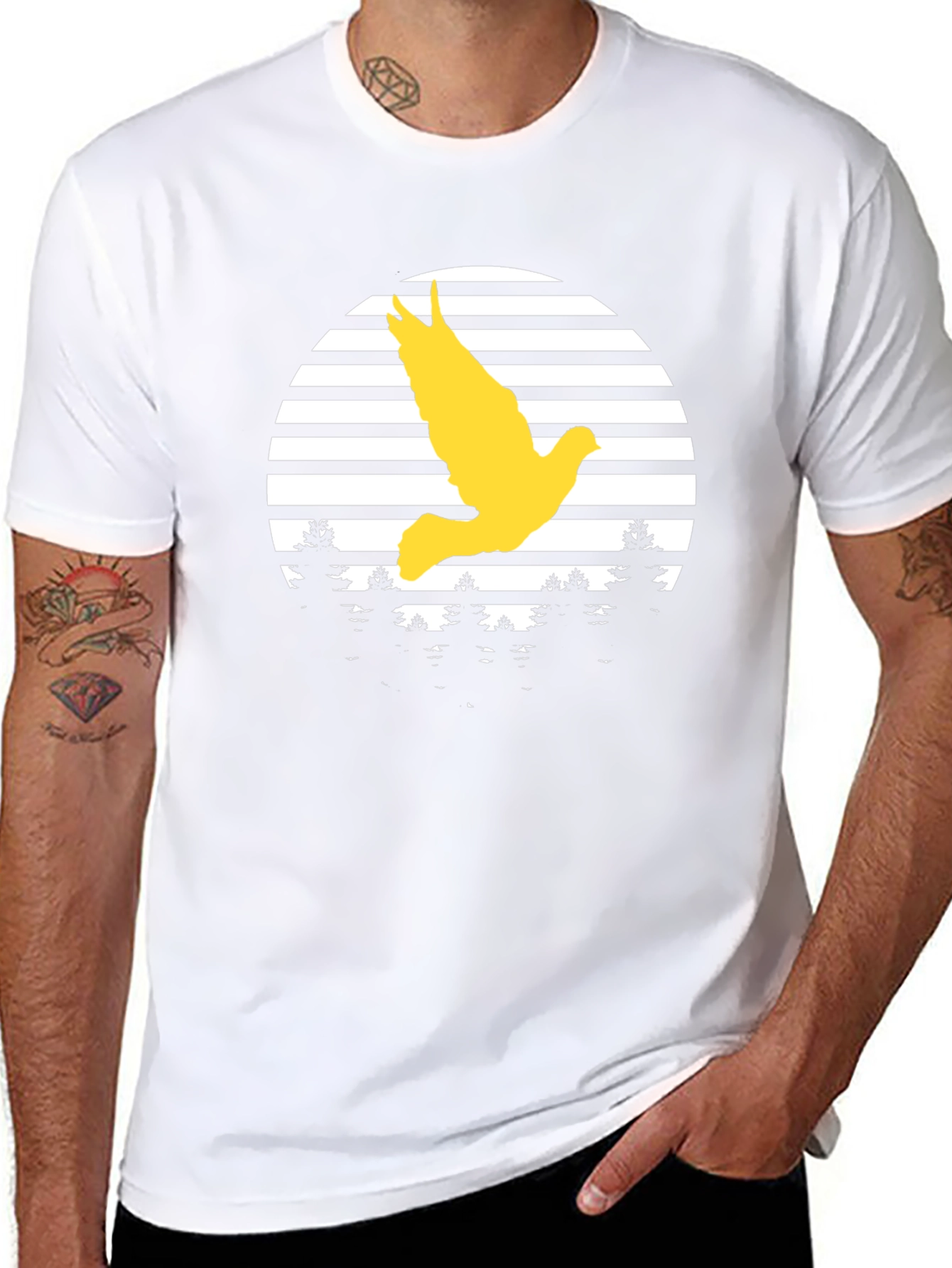 Dove in Flight Graphic Tee - Black