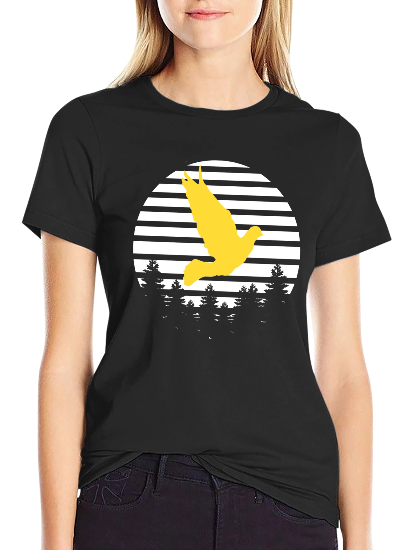 Dove in Flight Graphic Tee - Black