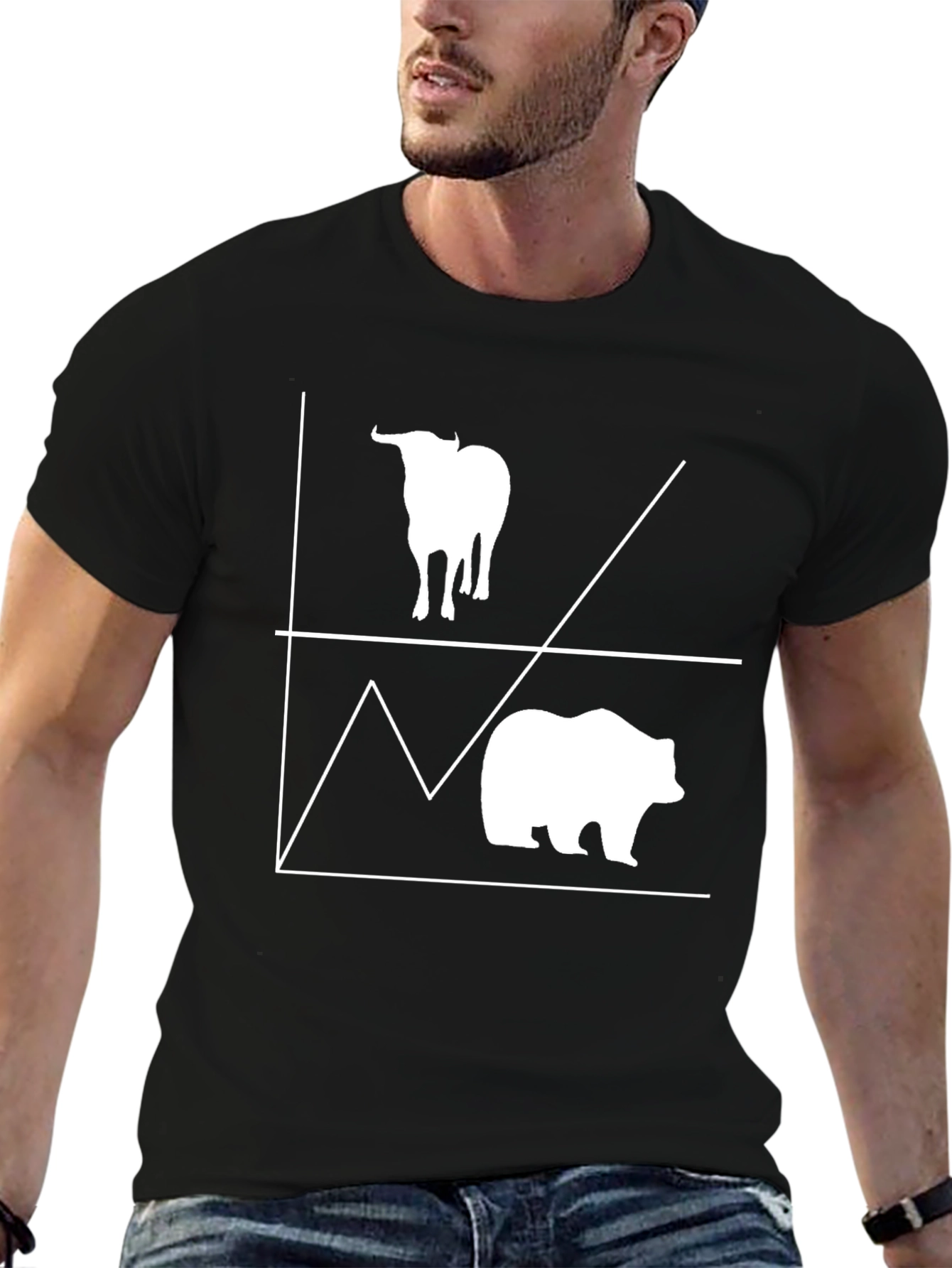 Bull and Bear Stock Market Graphic Tee
