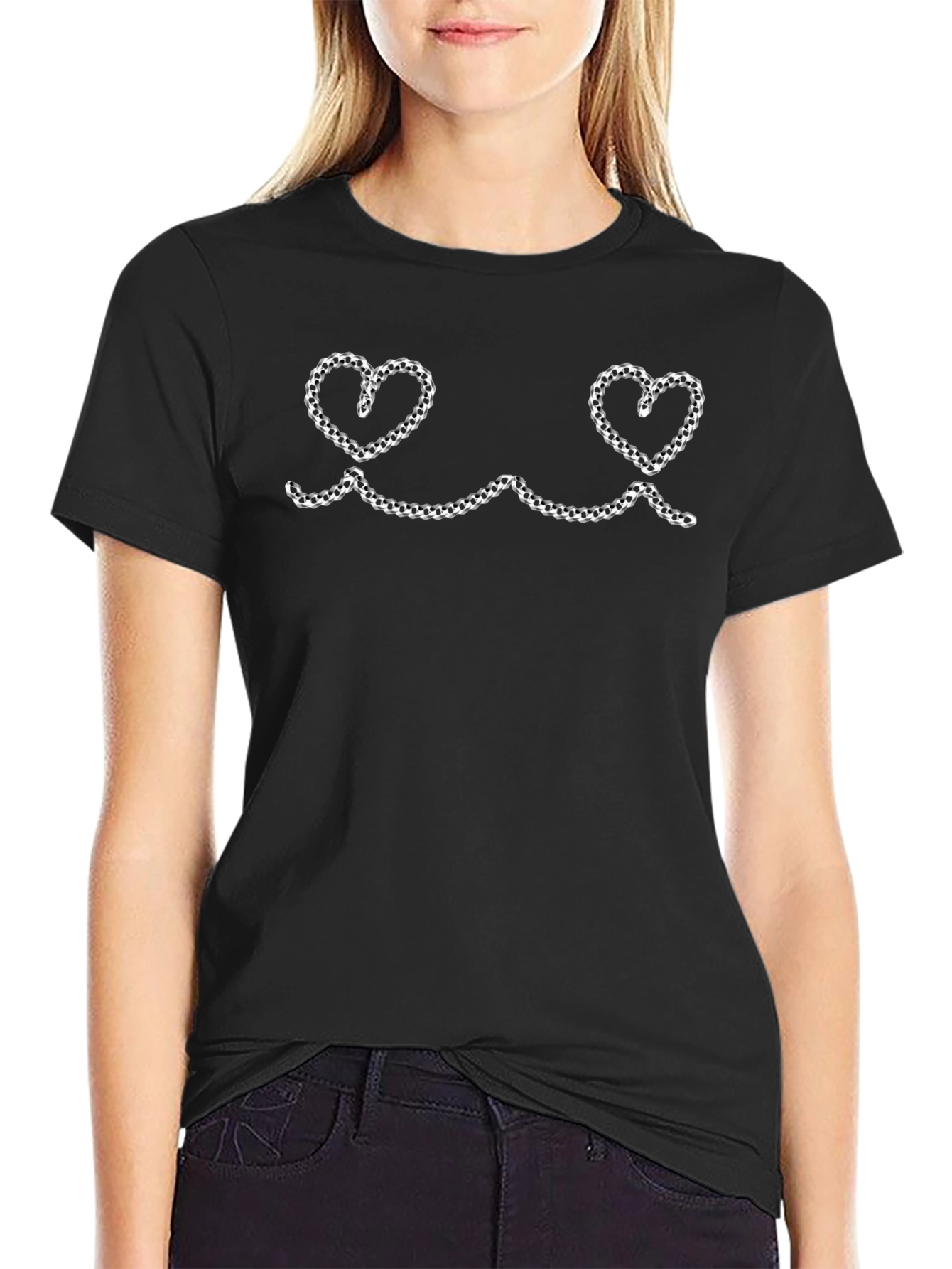 Novelty Heart Chain Graphic Tee