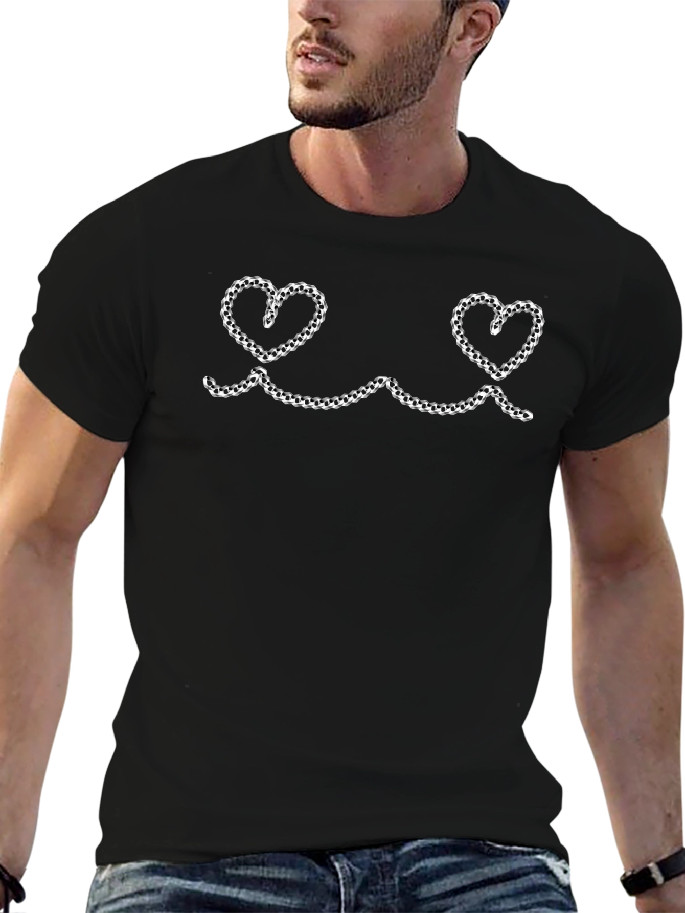 Novelty Heart Chain Graphic Tee